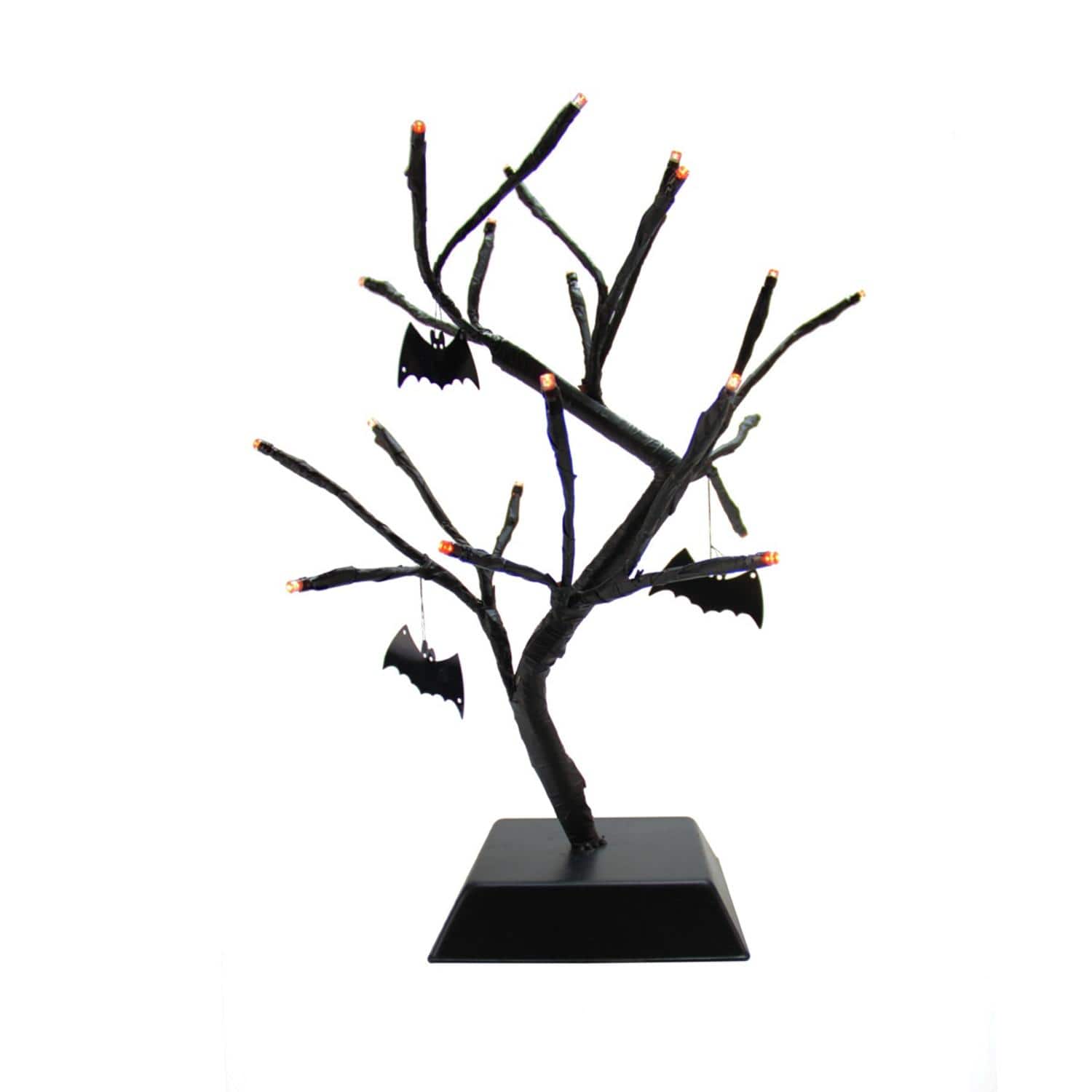 15" Spooky Table Top Tree with Bats, Orange LED Lights Michaels