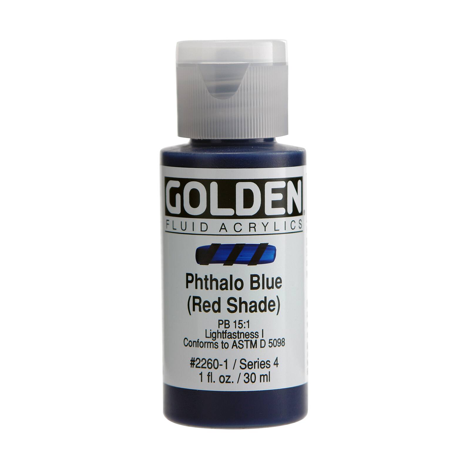 Golden Fluid Acrylics, 1 oz Paint in Phthalo Blue (Red Shade)