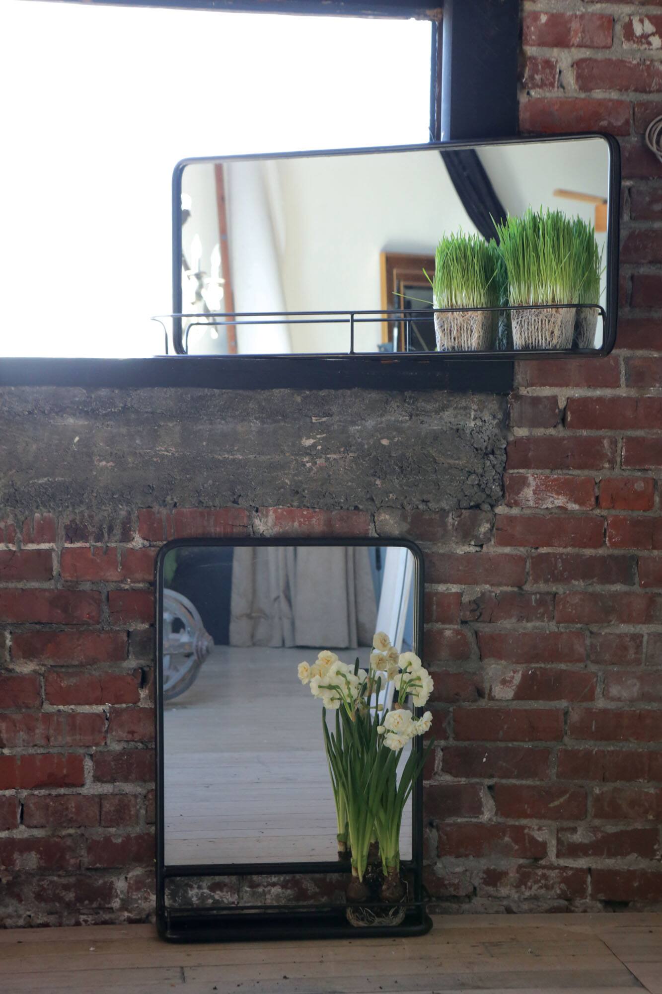 16&#x22; Framed Mirror with Shelf