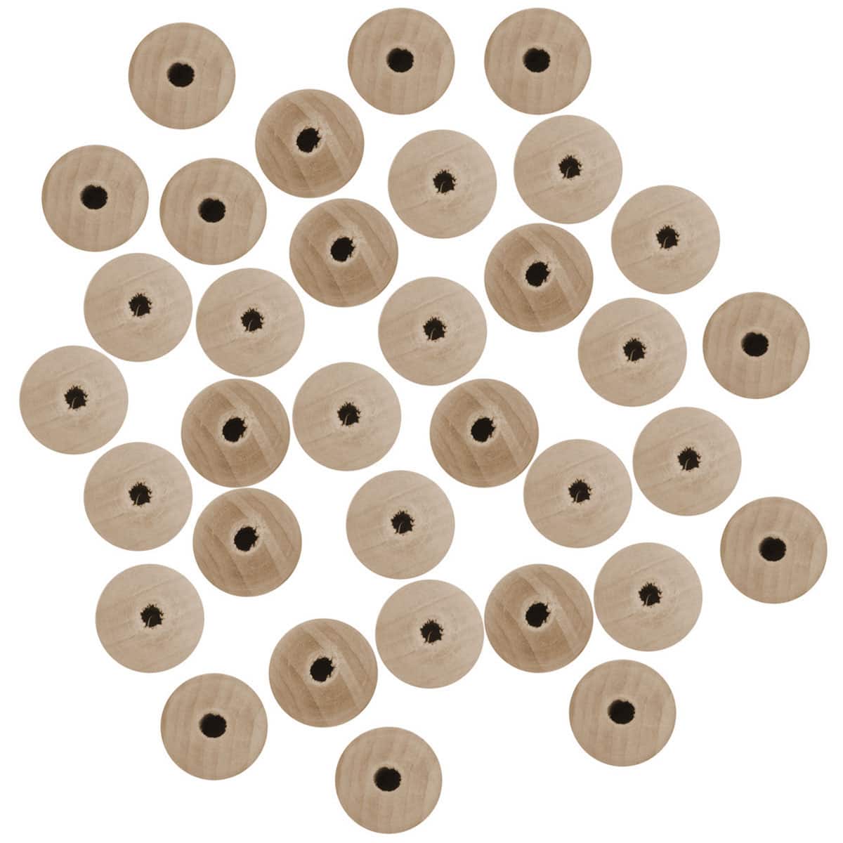 6 Packs: 34 ct. (204 total) 5/8&#x22; Wood Round Beads by Make Market&#xAE;