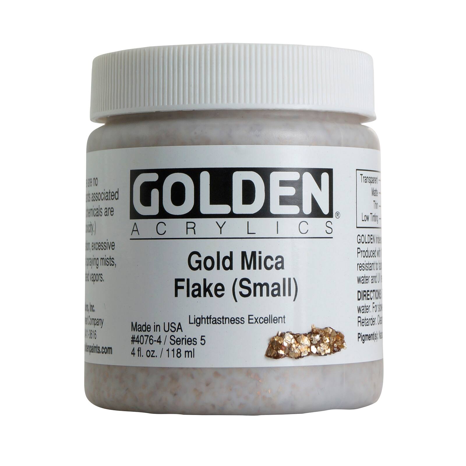 Golden Heavy Body Iridescent Acrylics 4 oz Paint in Iridescent Gold Mica Flake (Small)