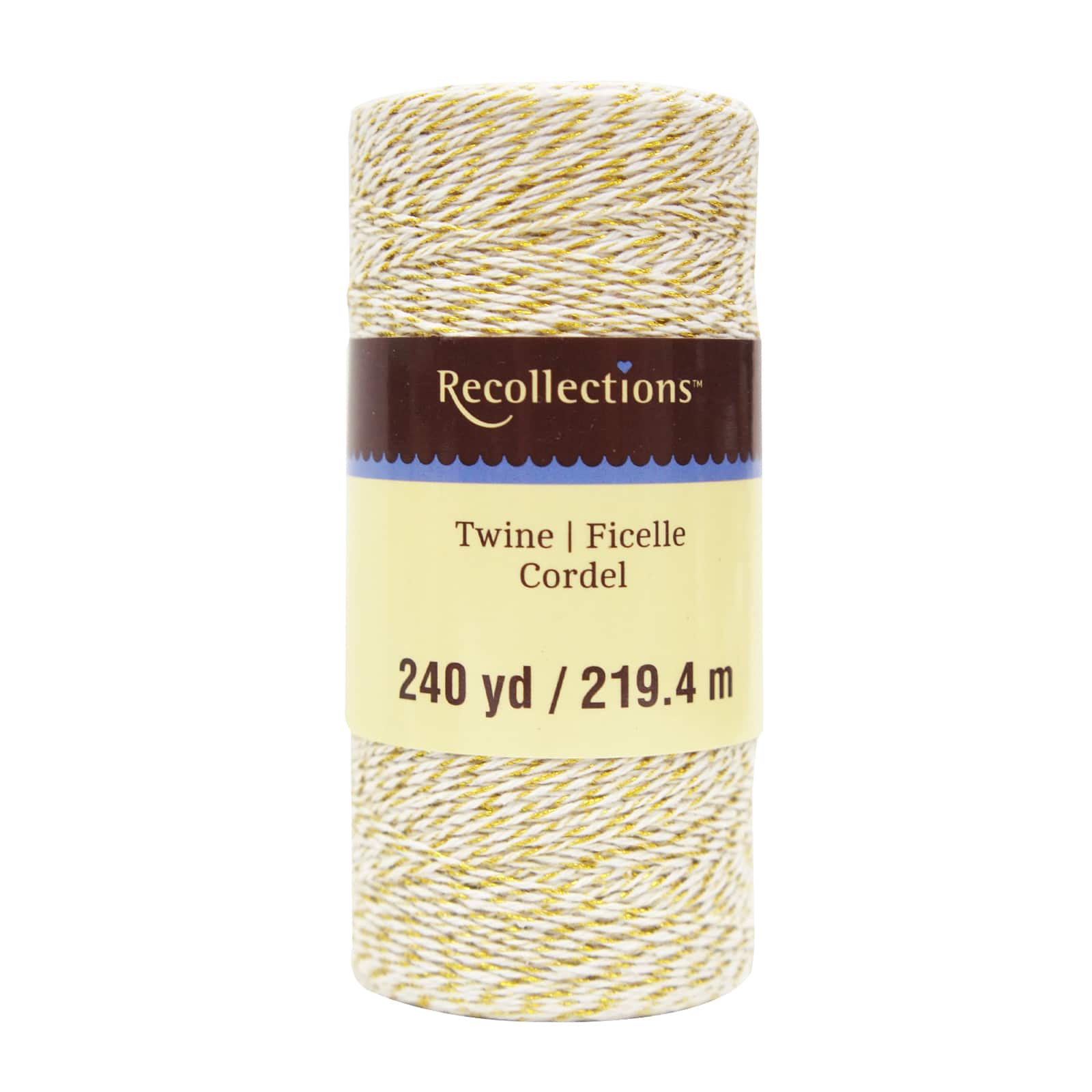 12 Pack: Metallic Gold & White Twine Spool by Recollections™