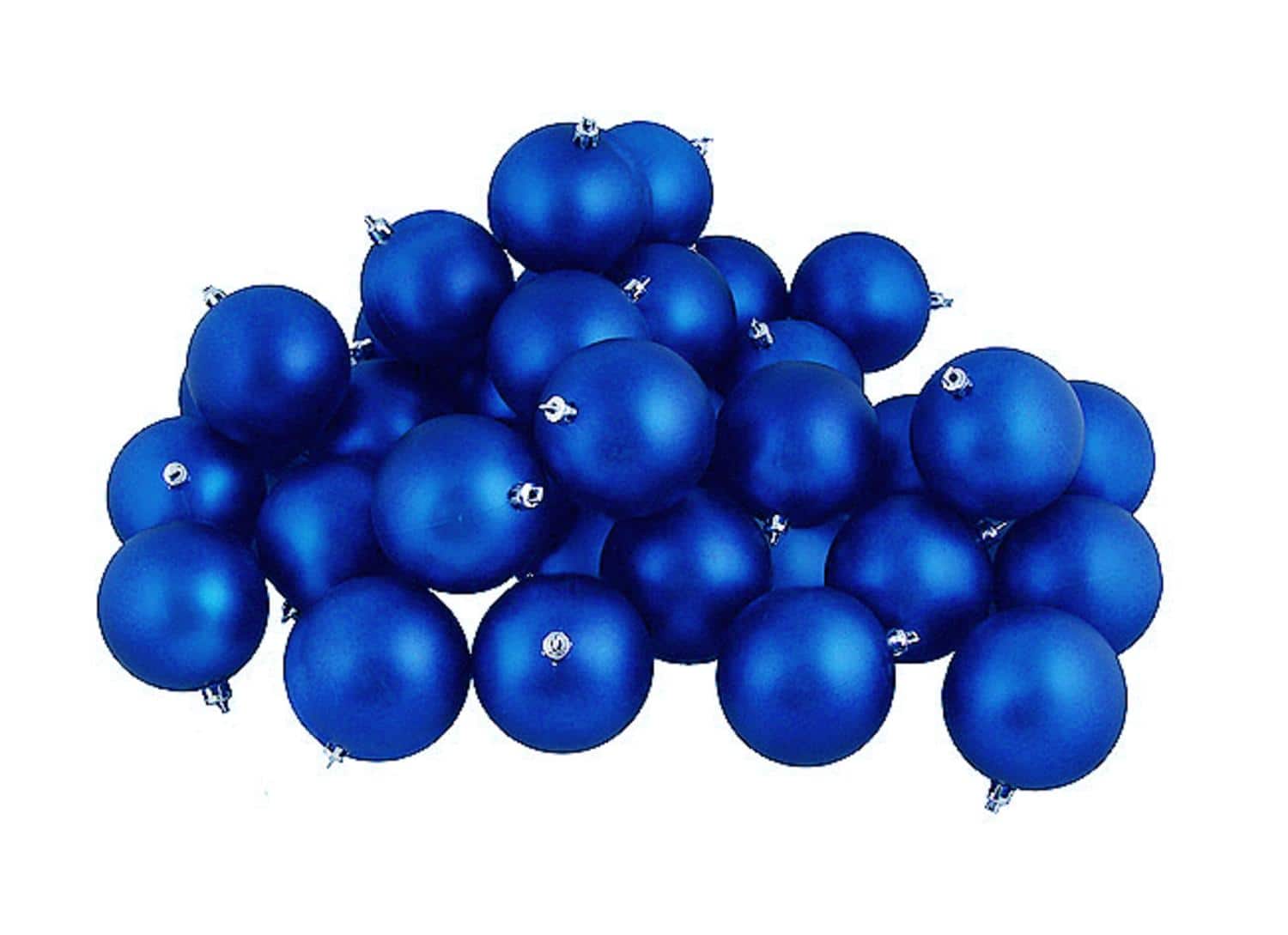 32ct Shatterproof 3.25&#x22; Matte Ball Ornaments, Blue