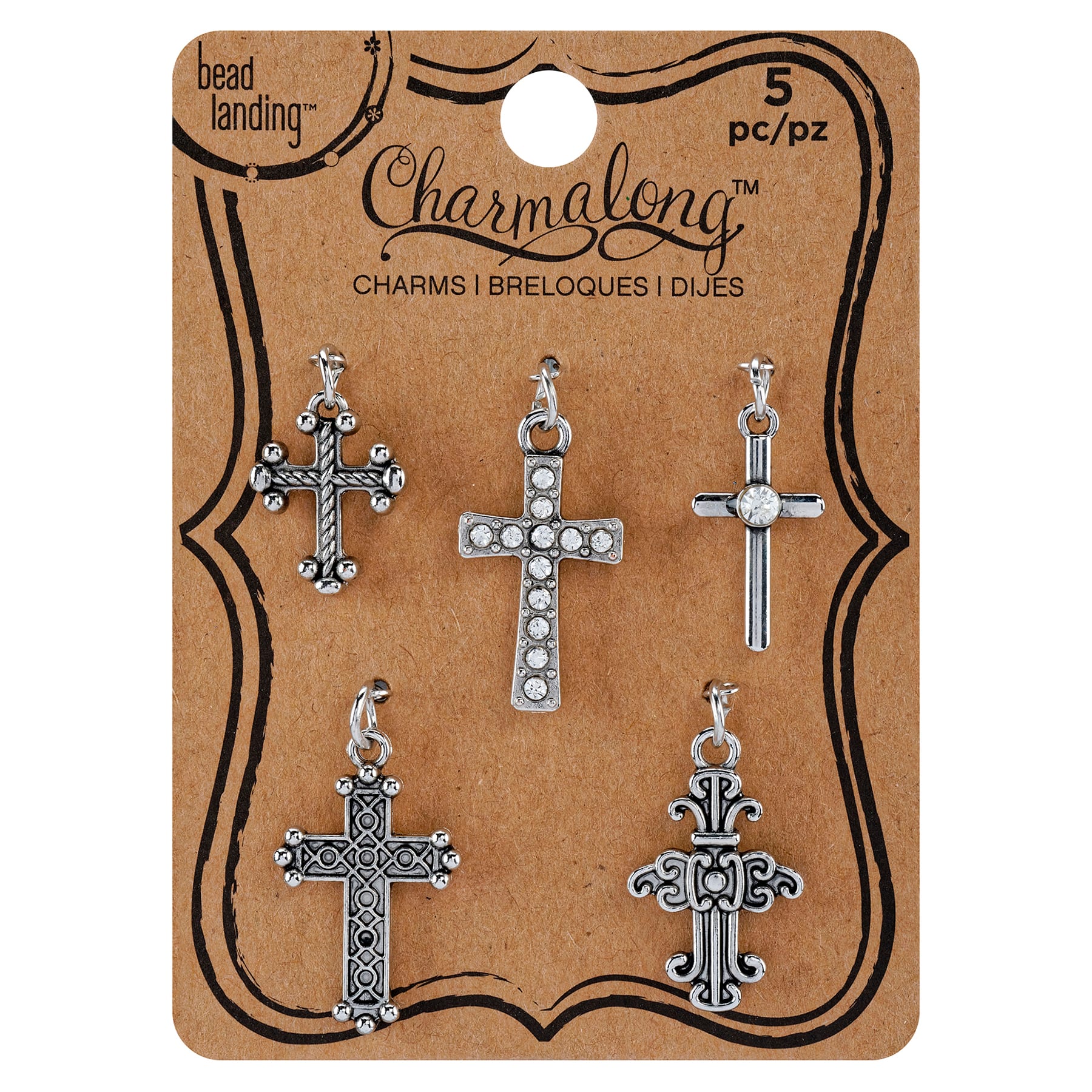 Charmalong&#x2122; Antique Rhodium Cross Charms By Bead Landing&#x2122;