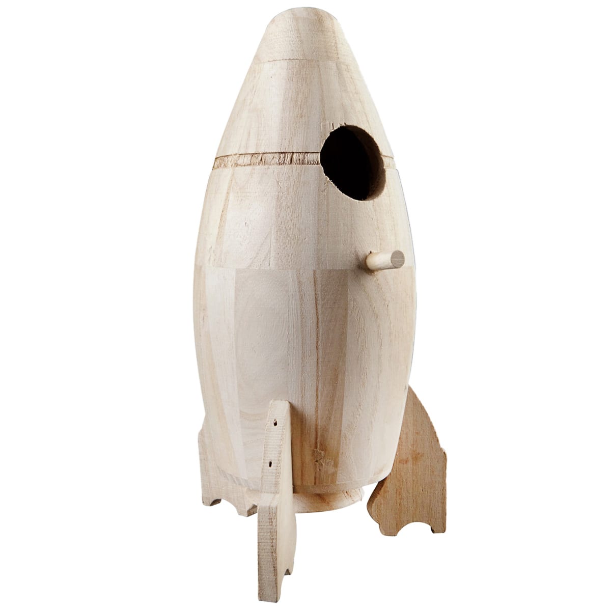 8 Pack: 10.5&#x22; Wood Rocket Ship Birdhouse by Make Market&#xAE;