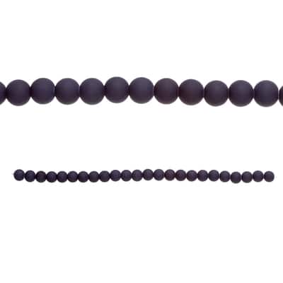 Blue Rubber Coated Glass Round Beads, 8mm by Bead Landing™ image
