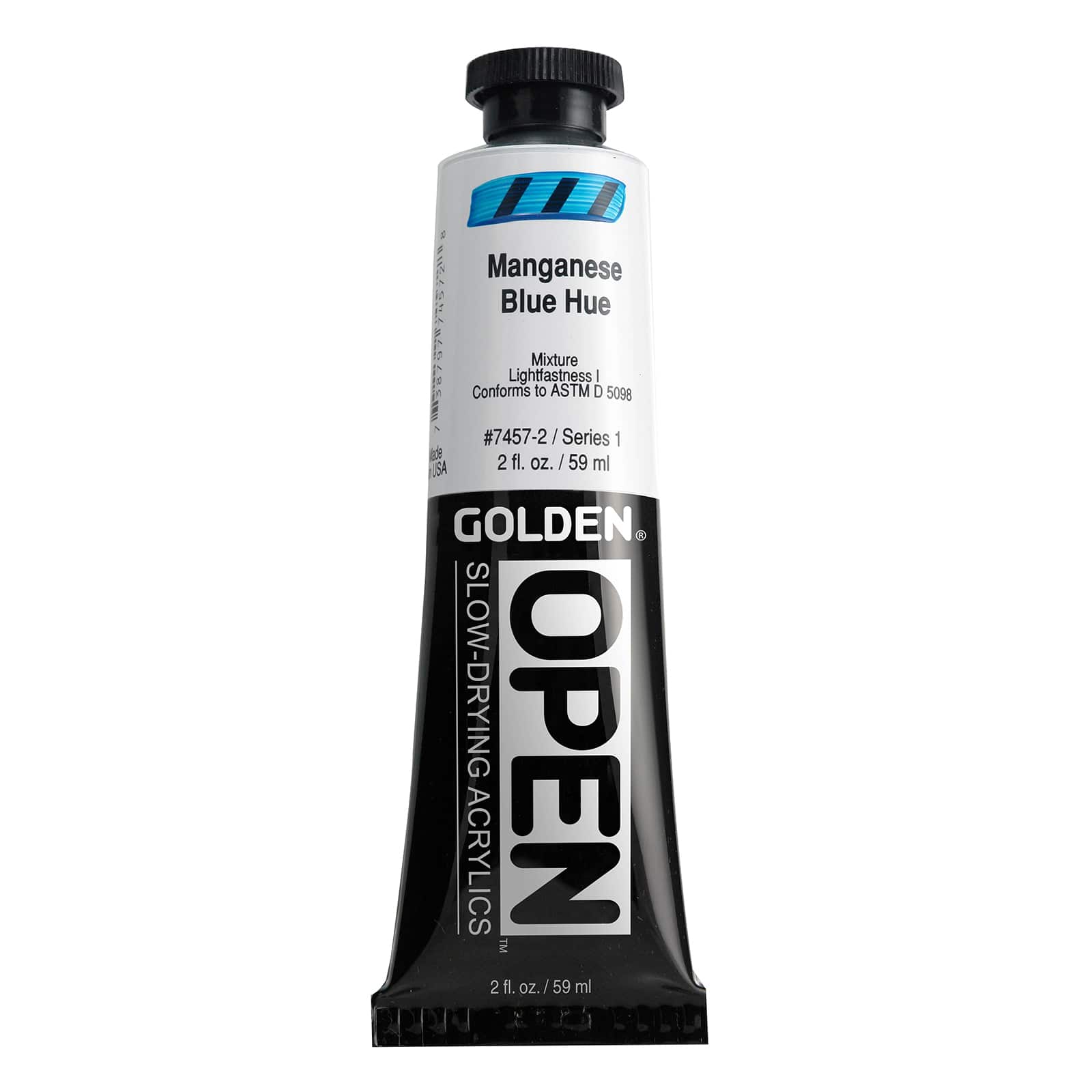 Golden OPEN Slow-Drying Acrylics, 2 oz Paint in Manganese Blue Hue