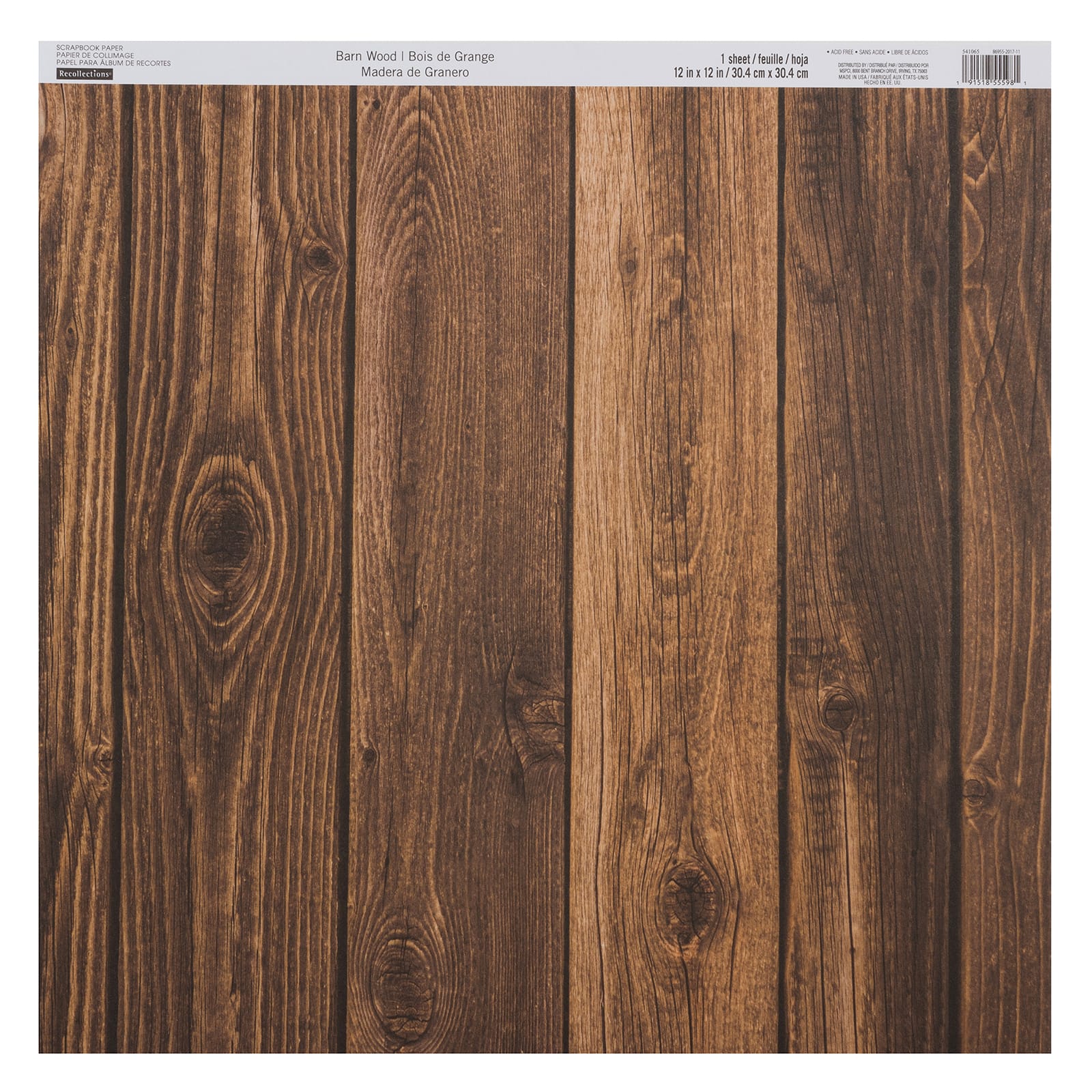 Barn Wood Scrapbook Paper by Recollections&#xAE;, 12&#x22; x 12&#x22;
