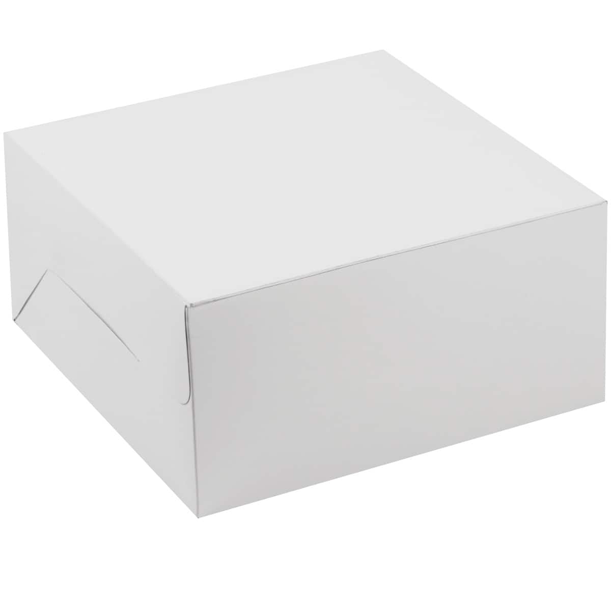 Rigid square cake box 15cm high with tray - 20 to 30cm - Planète Gateau