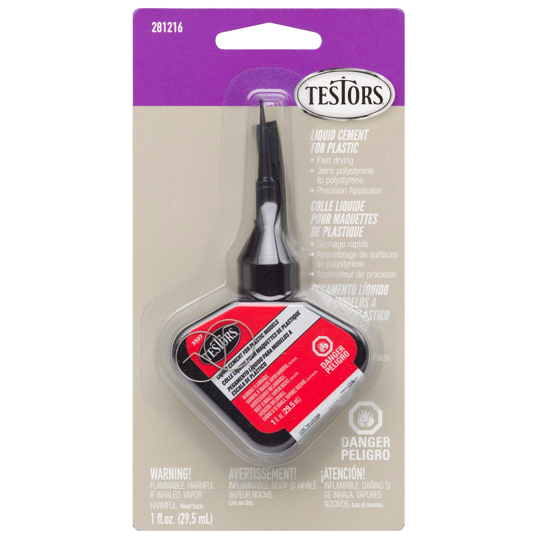 Testors Cement Plastic Model Glue Adhesive 2-Pack, 6 Fine Detail Miniatures  Paint Brushes