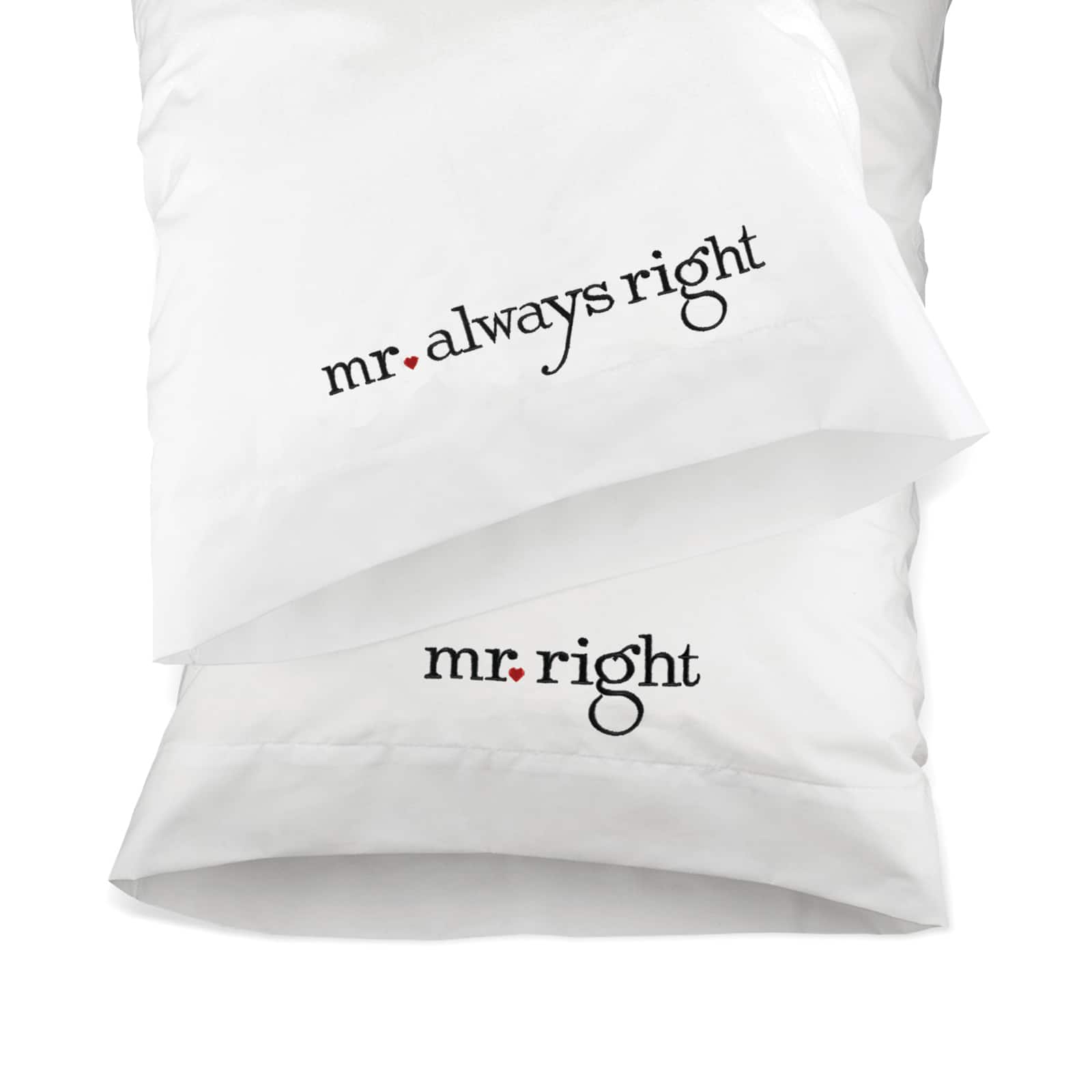 Hortense B. Hewitt Co. Pillowcase Set, Mr. &#x26; Mr, Right