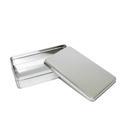 Medium Square Silver Tin Container by Celebrate It