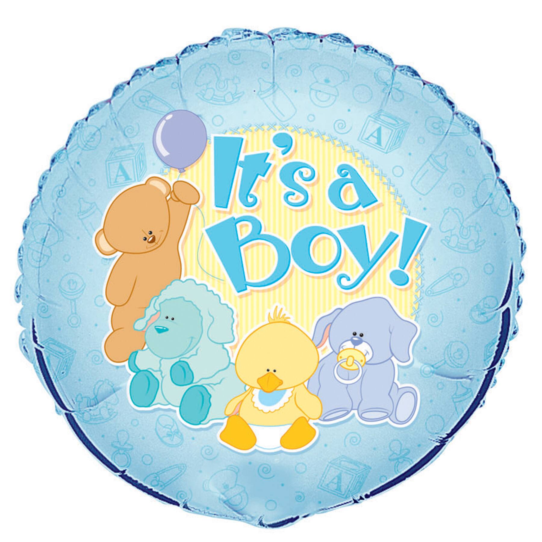 Baby Animals It S A Boy Baby Shower Helium Balloon Boy Baby Shower