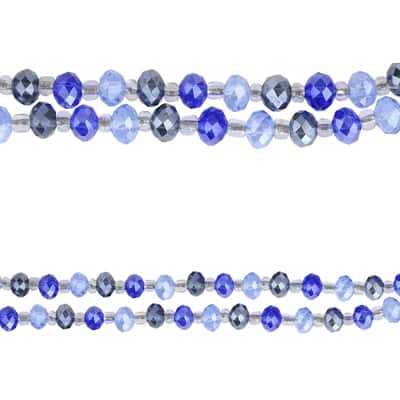 Blue Mix Faceted Glass Rondelle Beads, 8mm by Bead Landing™ | 8mm x 6mm | Michaels®