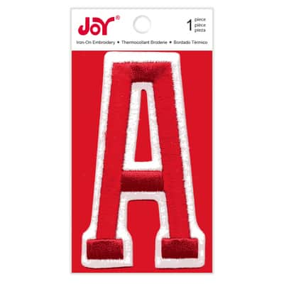 Joy® Varsity Red Iron-On Embroidery Letter | Michaels