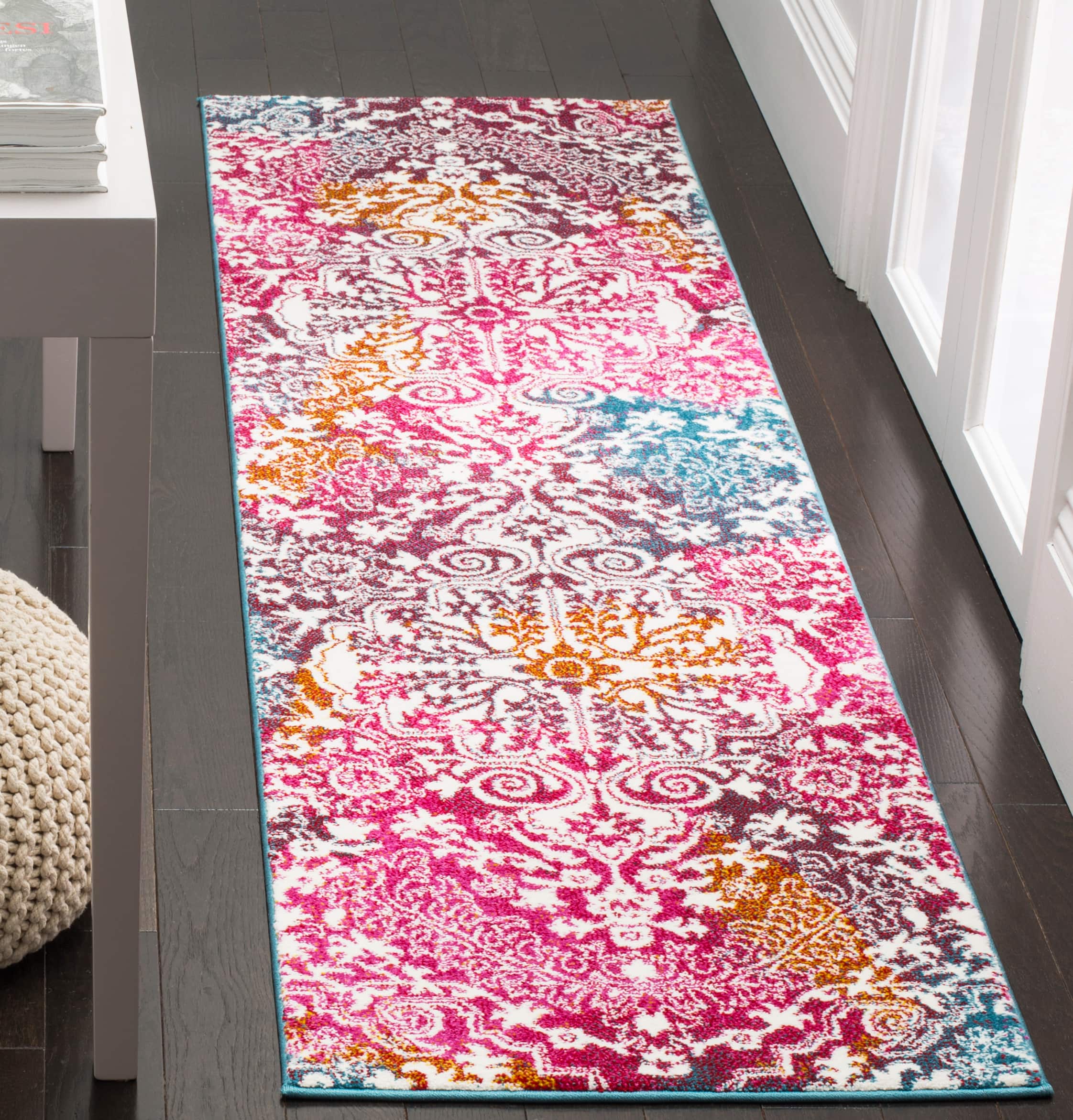 Water Color Boho Contemporary 2&#x27;-2&#x22; X 8&#x27; Area Rug