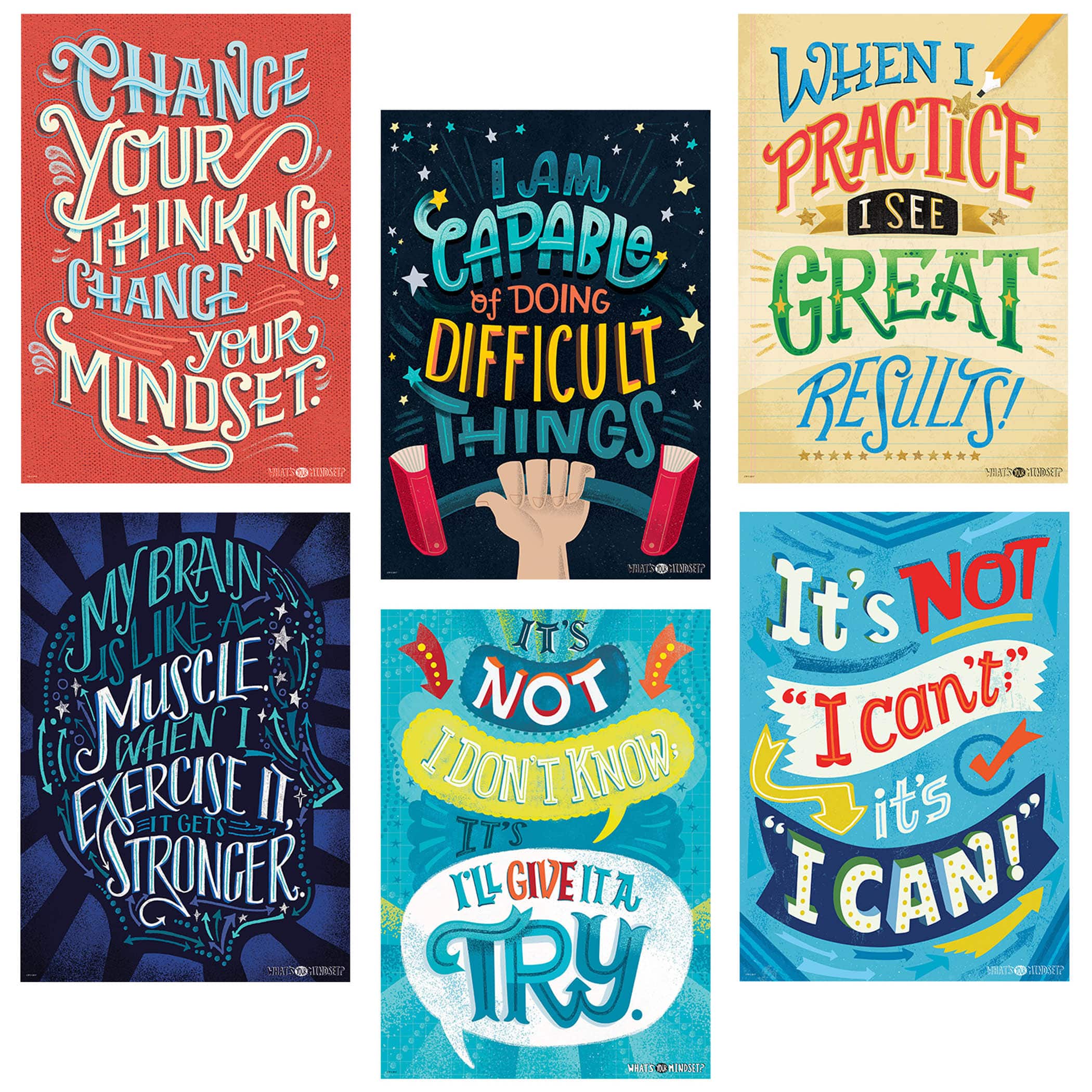Creative Teaching Press® Mindset Inspire U Poster 6-Pack