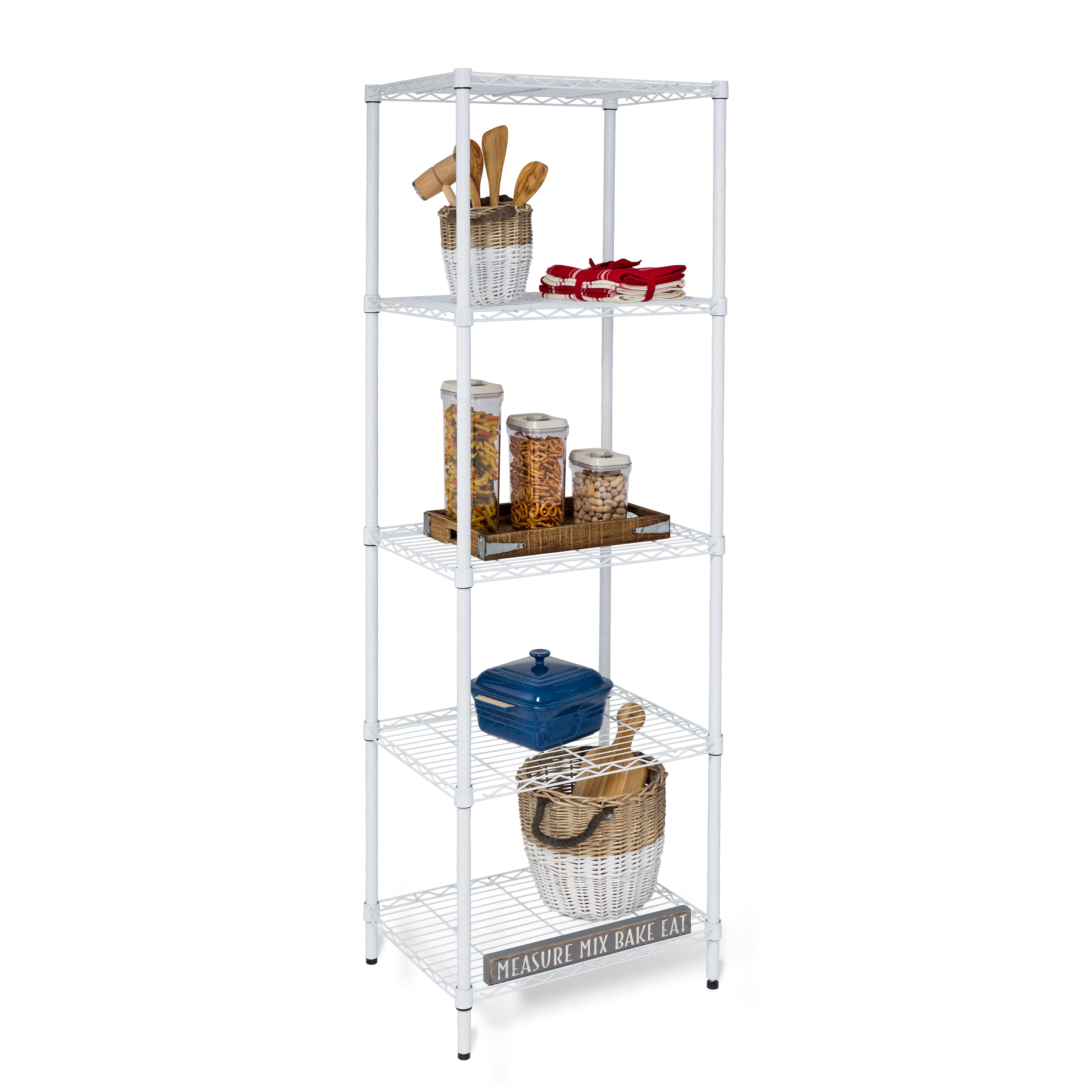 Honey Can Do 5-Tier White Storage Shelves, 250 lbs. Capacity