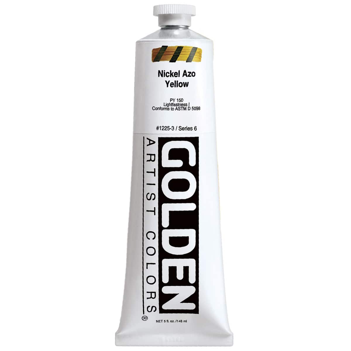Golden Heavy Body Acrylic Paint, 5 oz in 1225 Nickel Azo Yellow