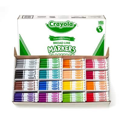 12 Packs: 10ct. (120 total) Crayola® Ultra-Clean Broad Line Classic Color  Markers