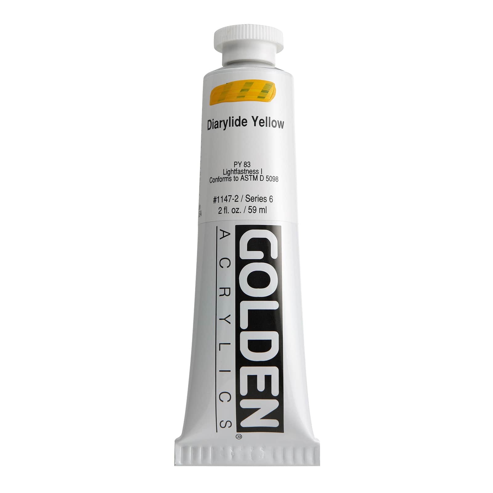 Golden Heavy Body Acrylic Paint, 2 oz in Diarylide Yellow