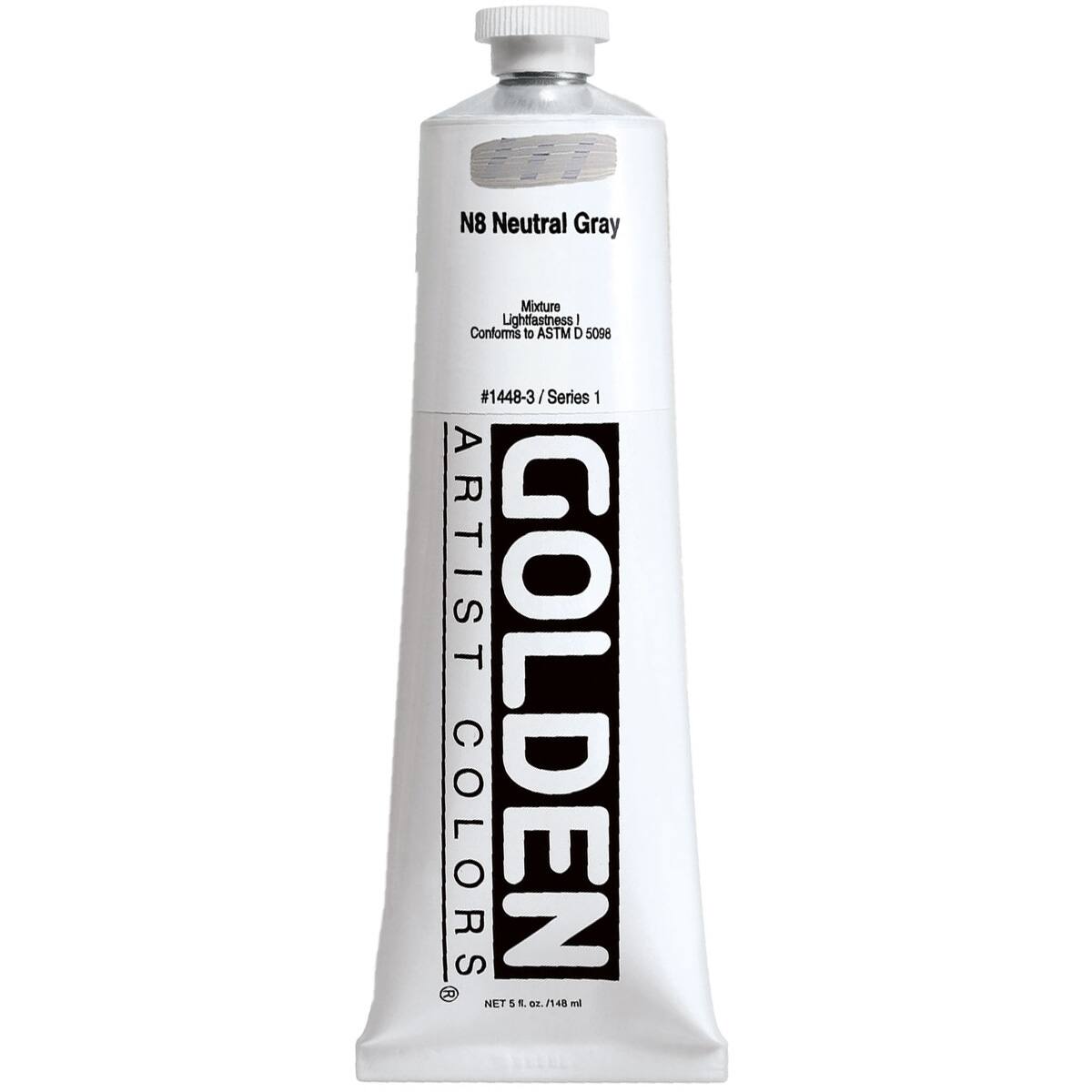 Golden Heavy Body Acrylic Paint, 5 oz in 1448 N8 Neutral Gray