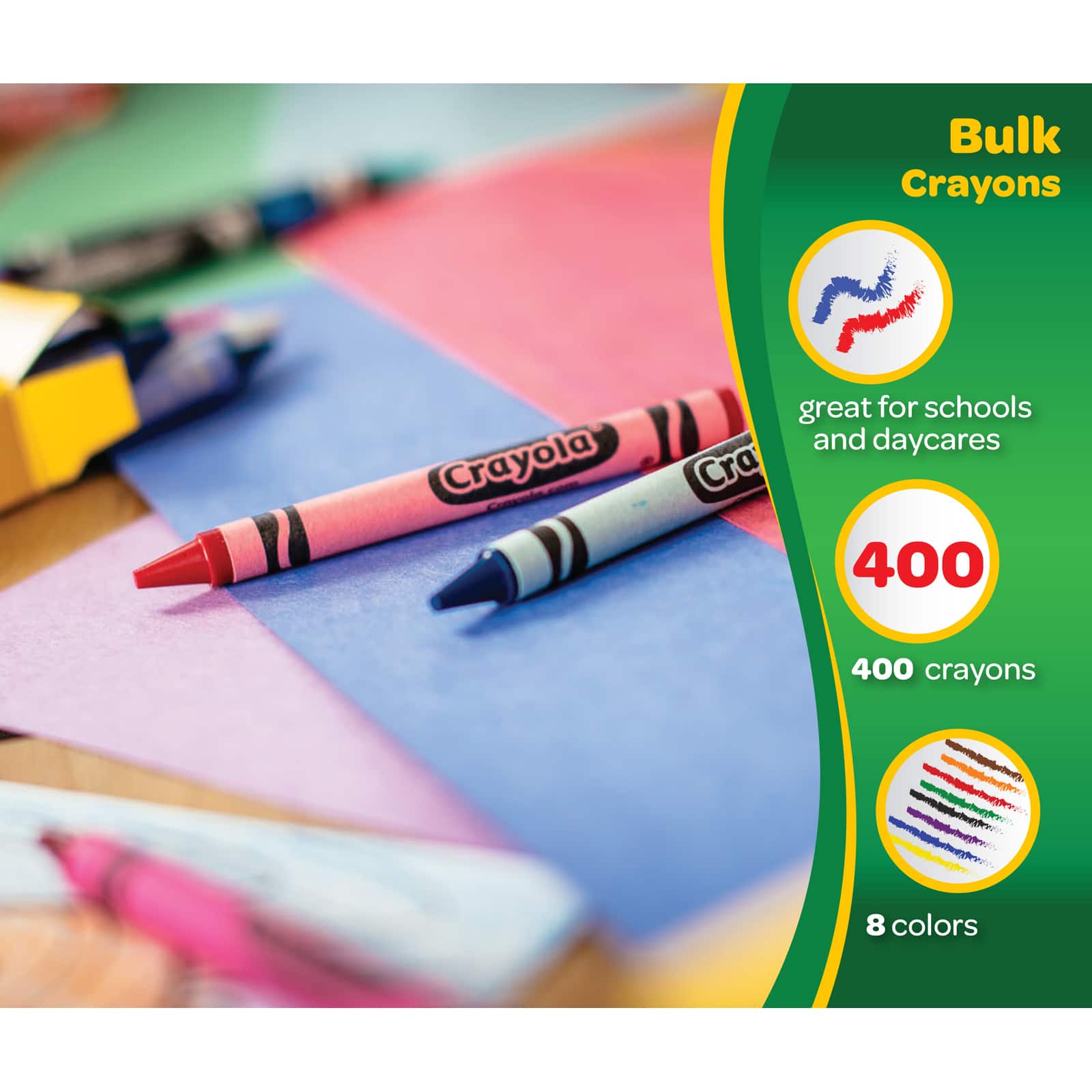 6 Packs: 400 ct. (2,400 total) Crayola&#xAE; Large Size Crayon Classpack&#xAE;