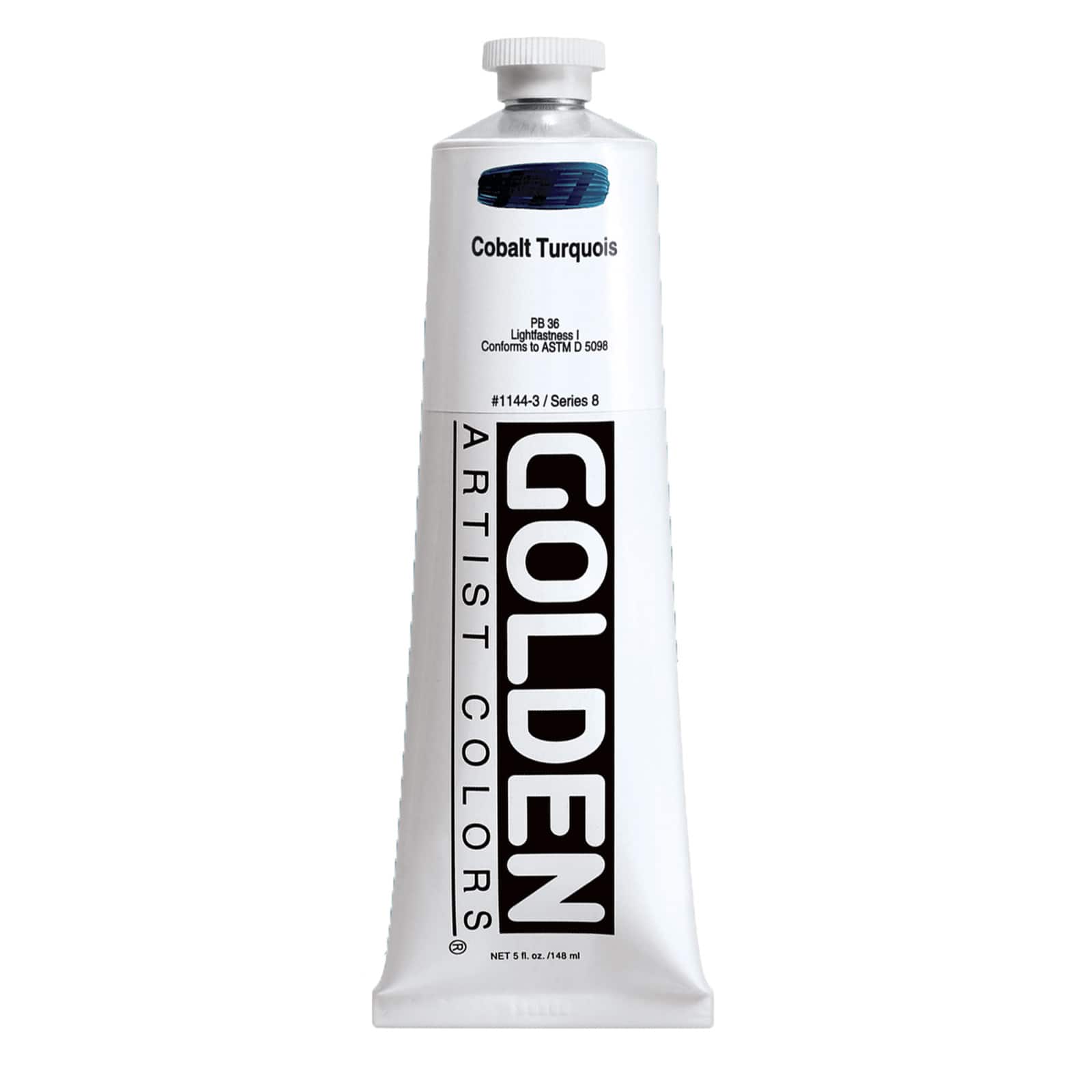 Golden Heavy Body Acrylic Paint, 5 oz in 1144 Cobalt Turquois