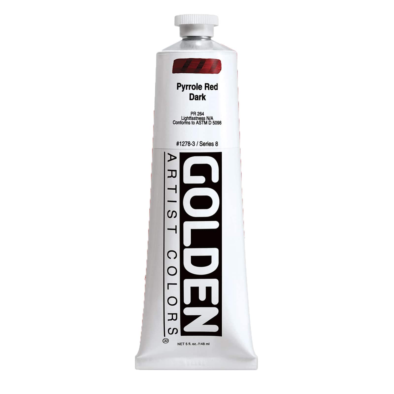 Golden Heavy Body Acrylic Paint, 5 oz in 1278 Pyrrole Red Dark