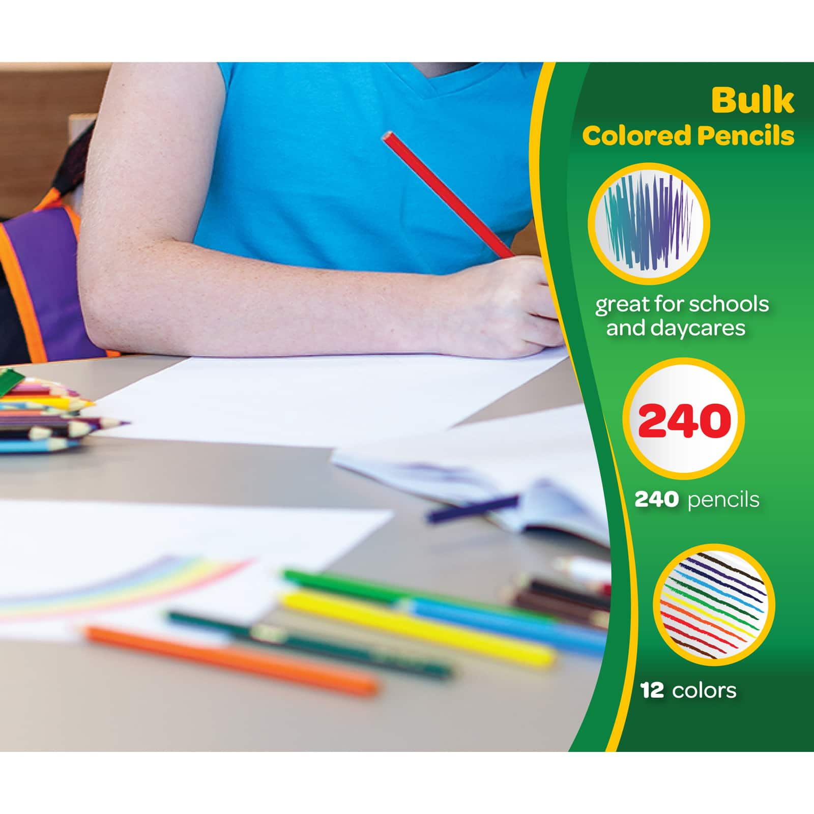 Crayola Colored Pencil Classpack , 240 Pencils, 12 Colors