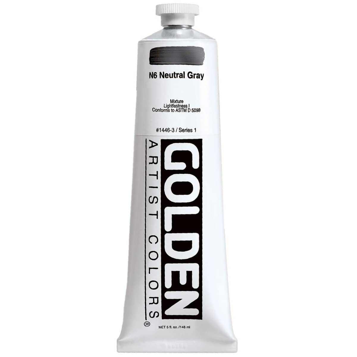Golden Heavy Body Acrylic Paint, 5 oz in 1446 N6 Neutral Gray