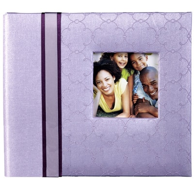 Blank Scrapbook Album Purple Lavender Retro Stripe Teen Modern 8 x