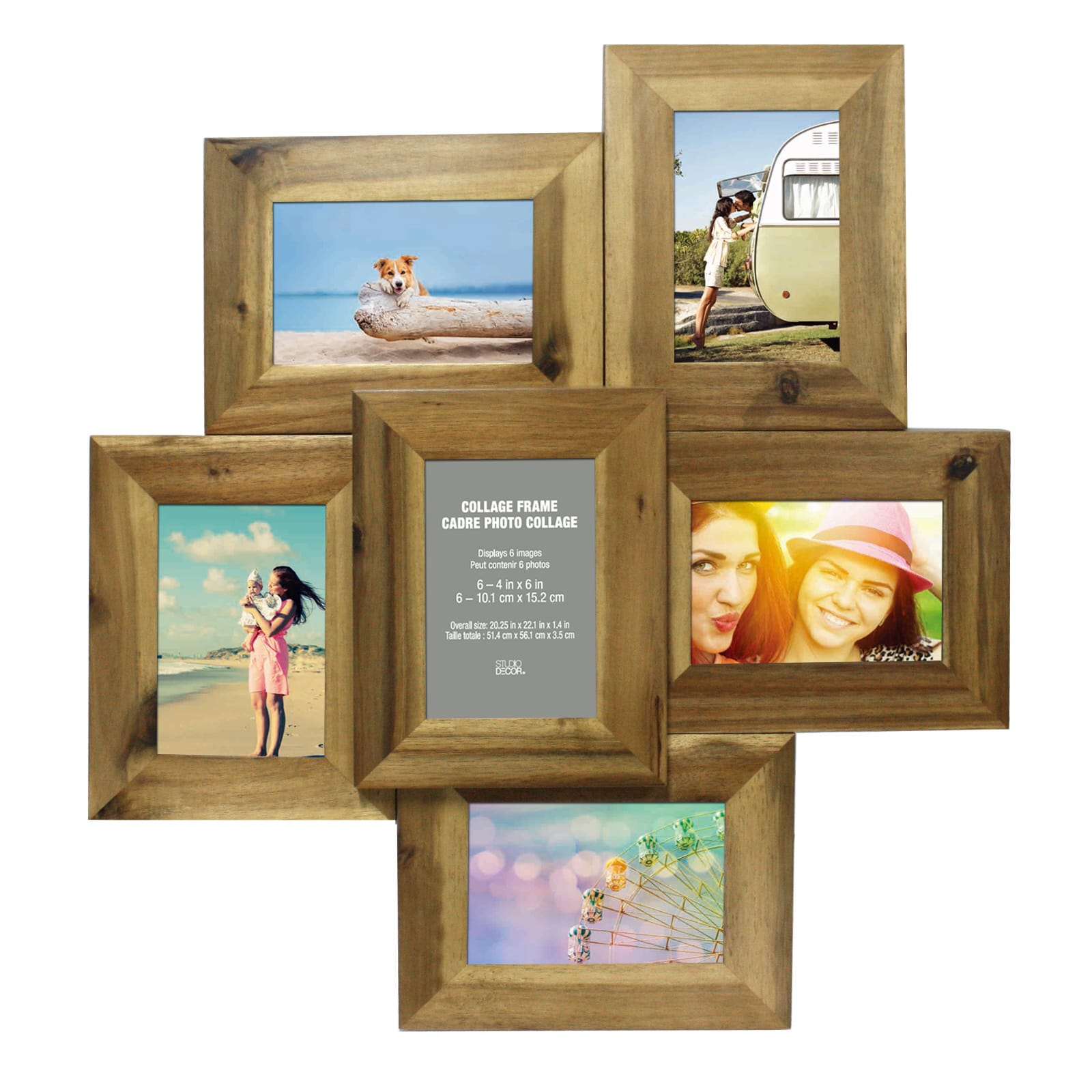 6 Pack: 6 Opening Natural 4&#x22; x 6&#x22; Collage Frame by Studio D&#xE9;cor&#xAE;