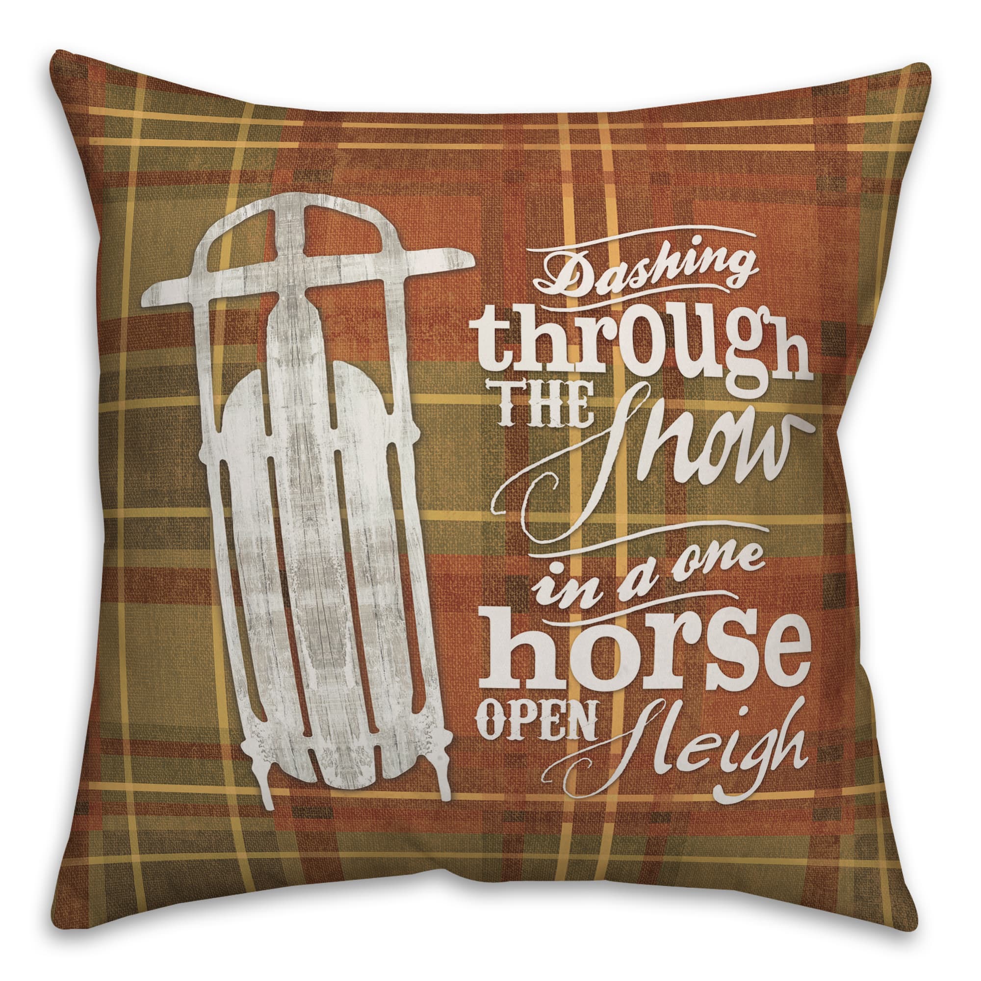 Get The Designs Direct Dashing Through The Snow In A One Horse Open Sleigh 18x18 Throw Pillow At Michaels