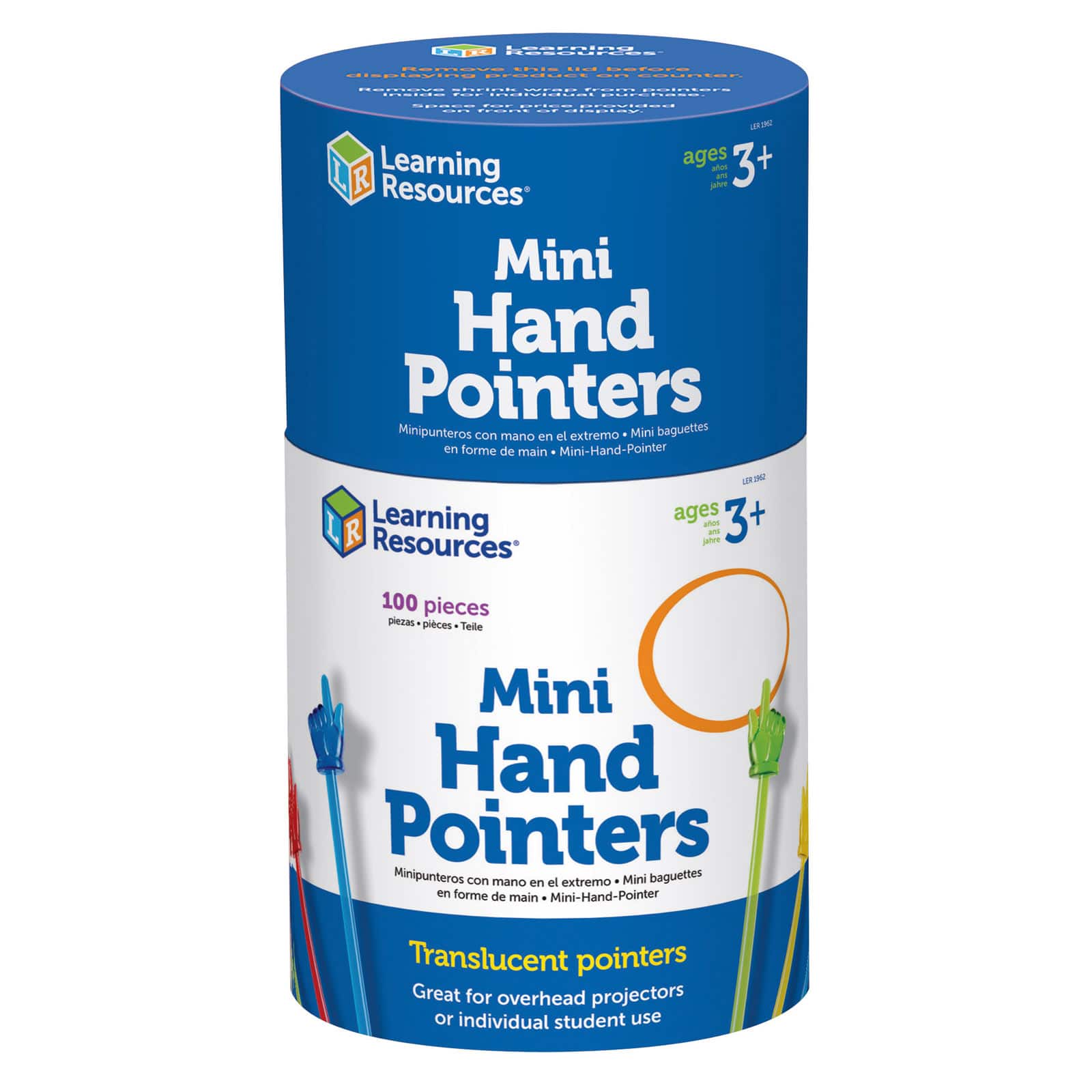 Learning Resources® Mini Translucent Hand Pointers, 100 Pack