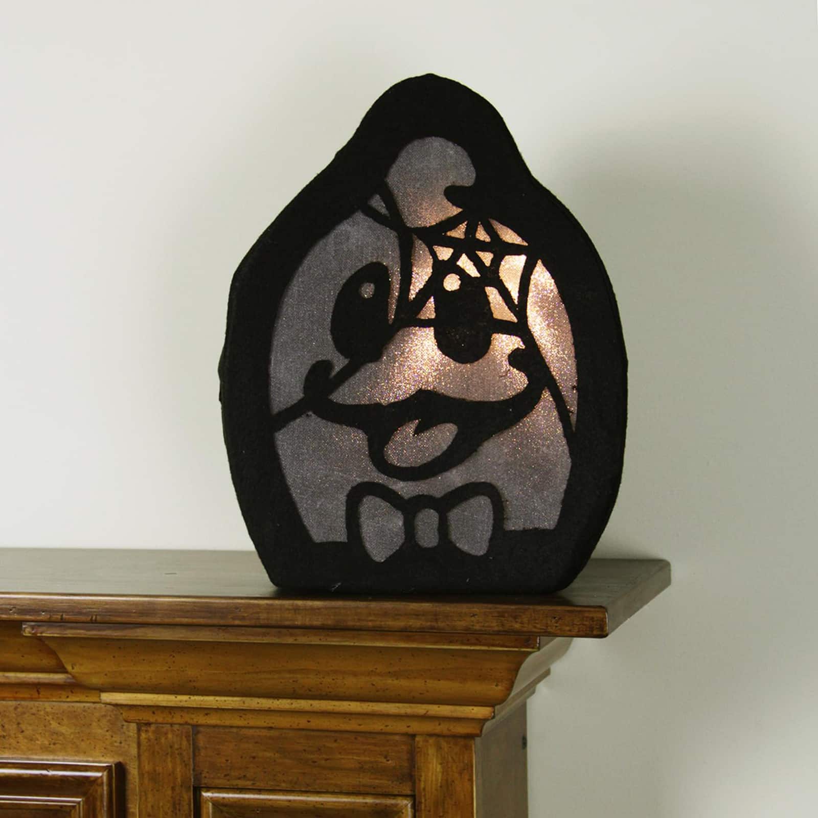 Black LED Lighted Halloween Spooky Ghost Face