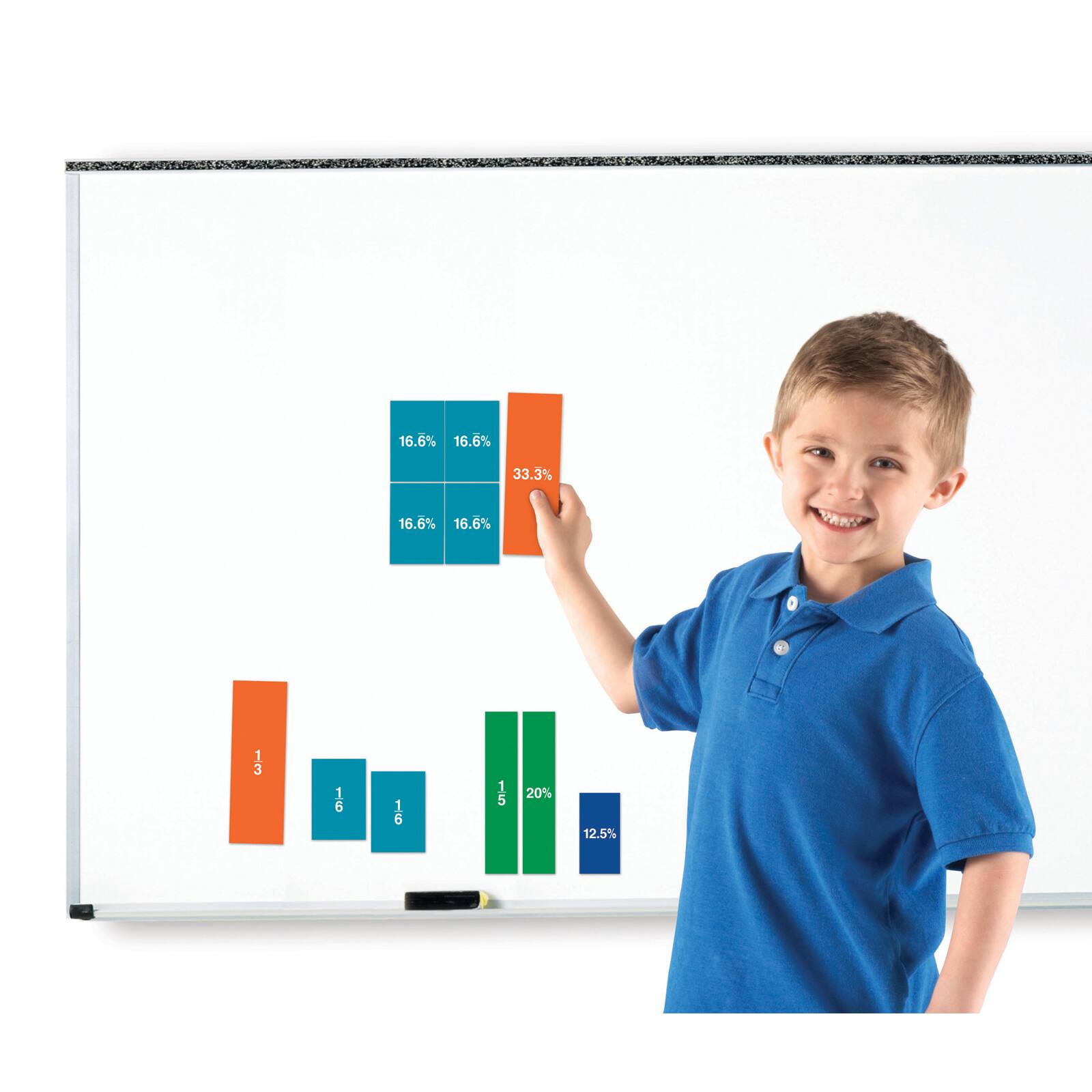 Learning Resources&#xAE; Double-Sided Magnetic Fraction Squares, 51 Pieces