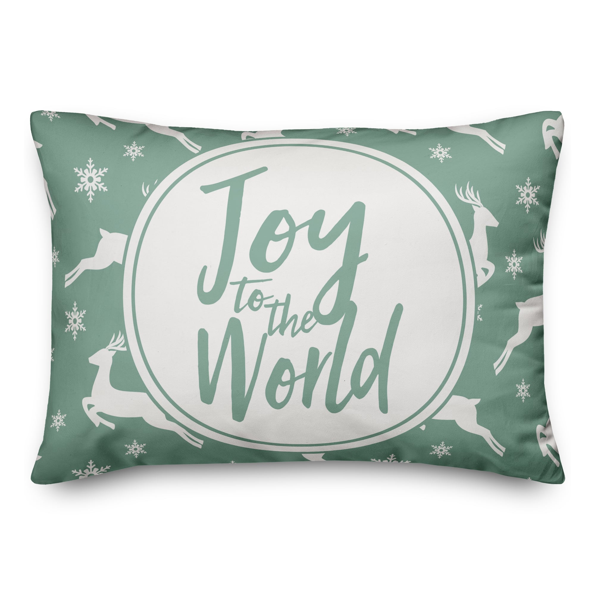 Designs Direct Joy to the World Reindeer 14x20 Throw Pillow