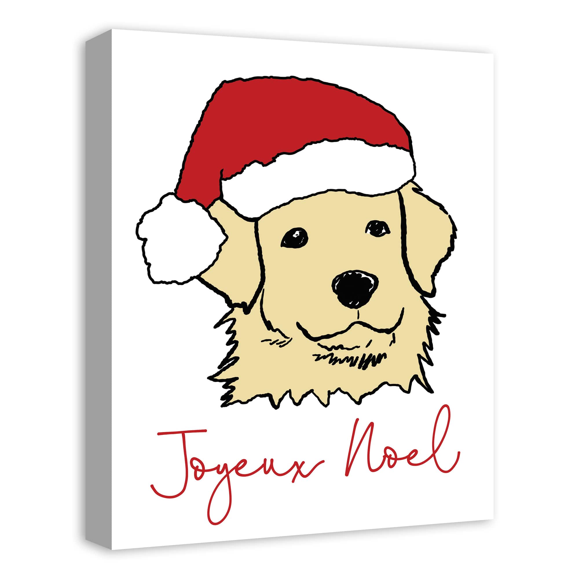 Joyeux Noel Puppy Canvas Wall Art