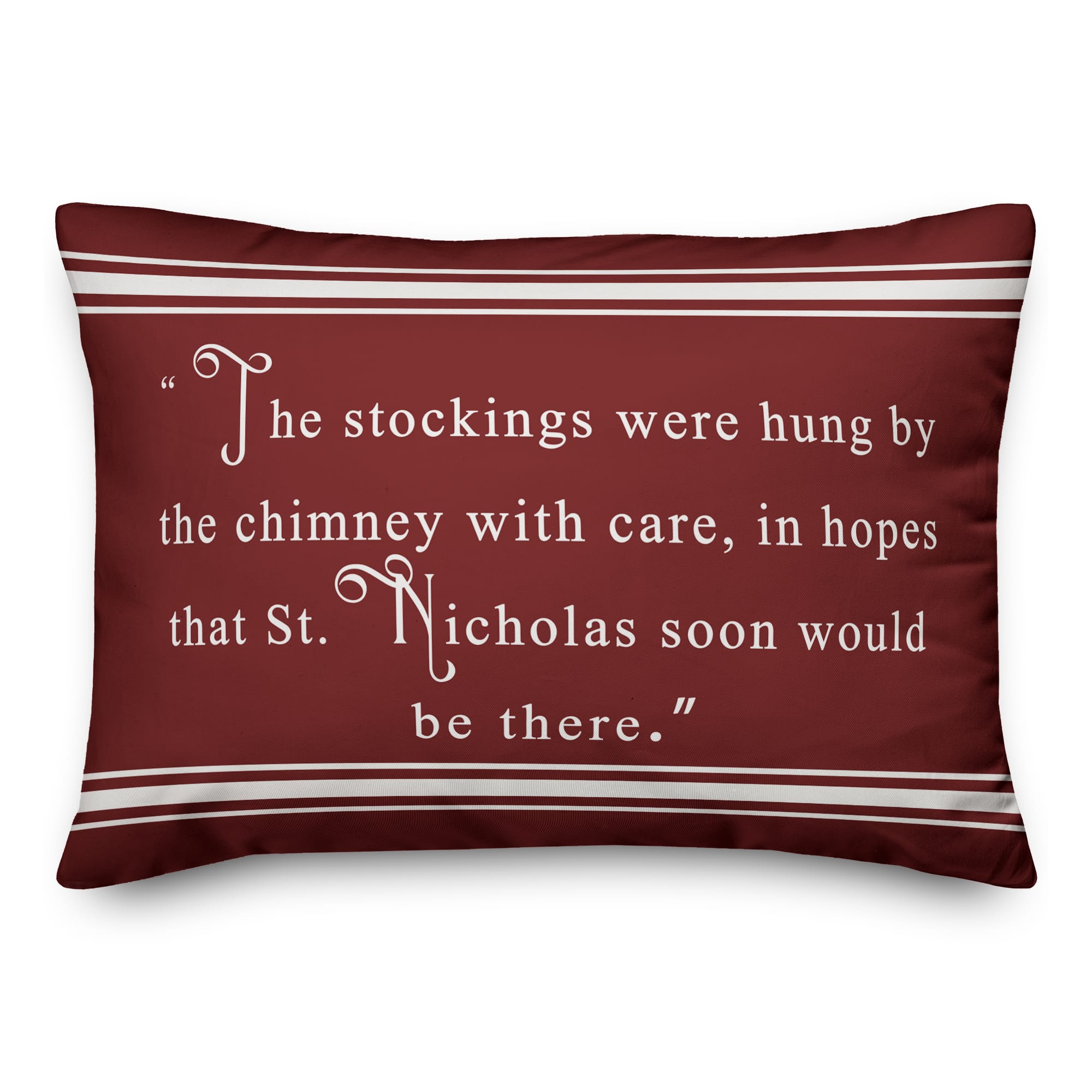 Designs Direct The Stockings Were Hung by the Chimney 14x20 Throw Pillow