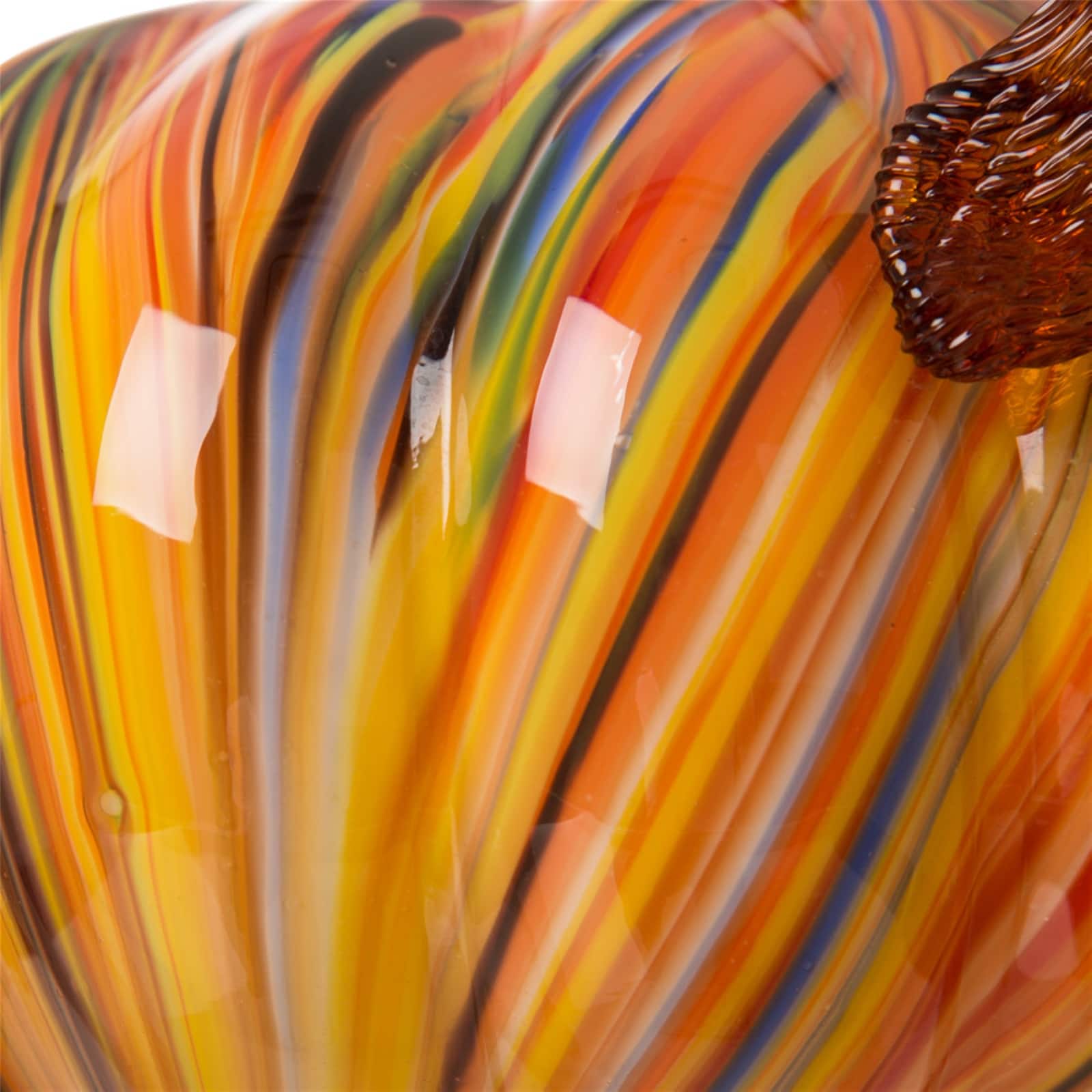Glitzhome&#xAE; Large Glass Pumpkin, Multicolor Stripes
