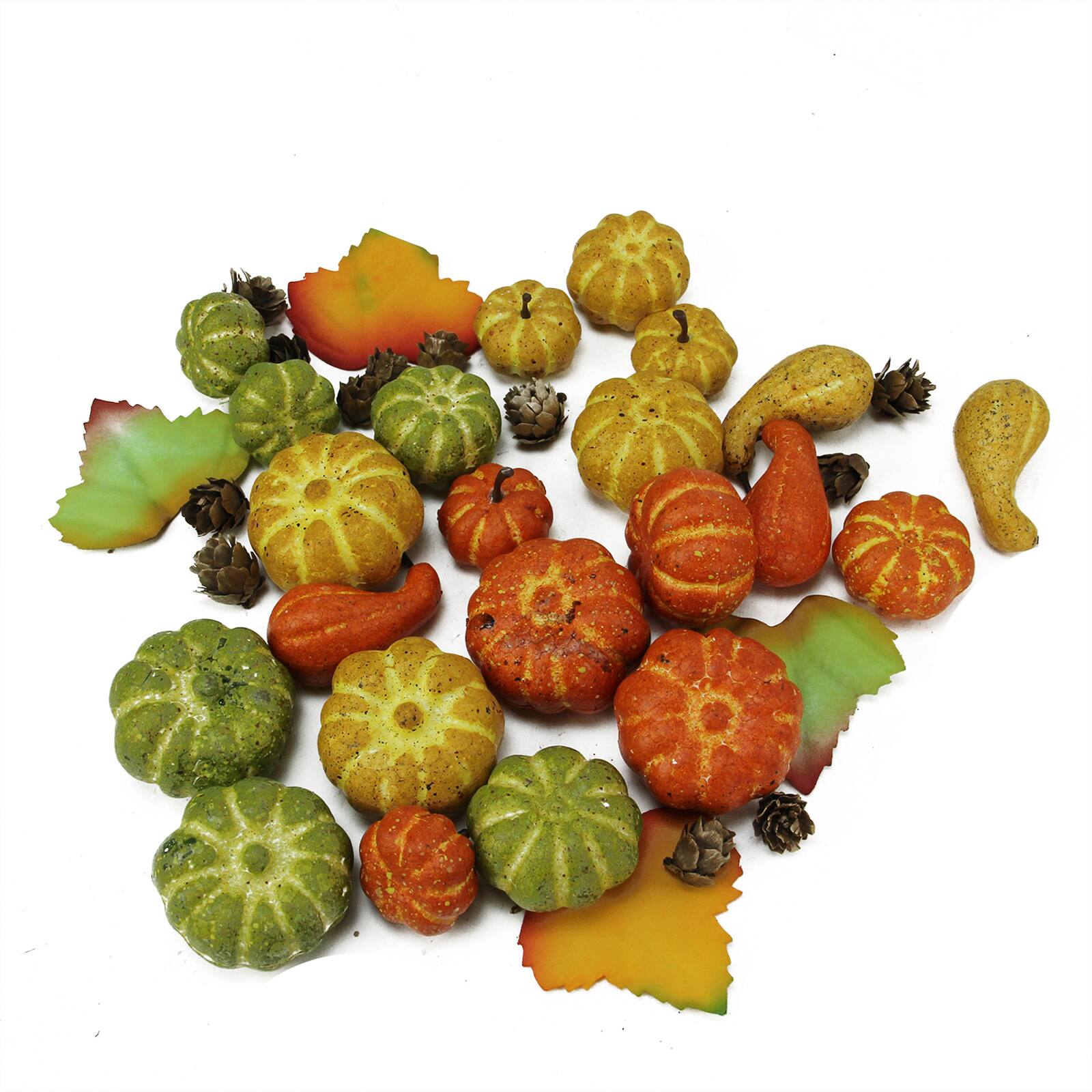 Autumn Harvest Pumpkins, Fall Leaves & Pine Cones Filler Decorations