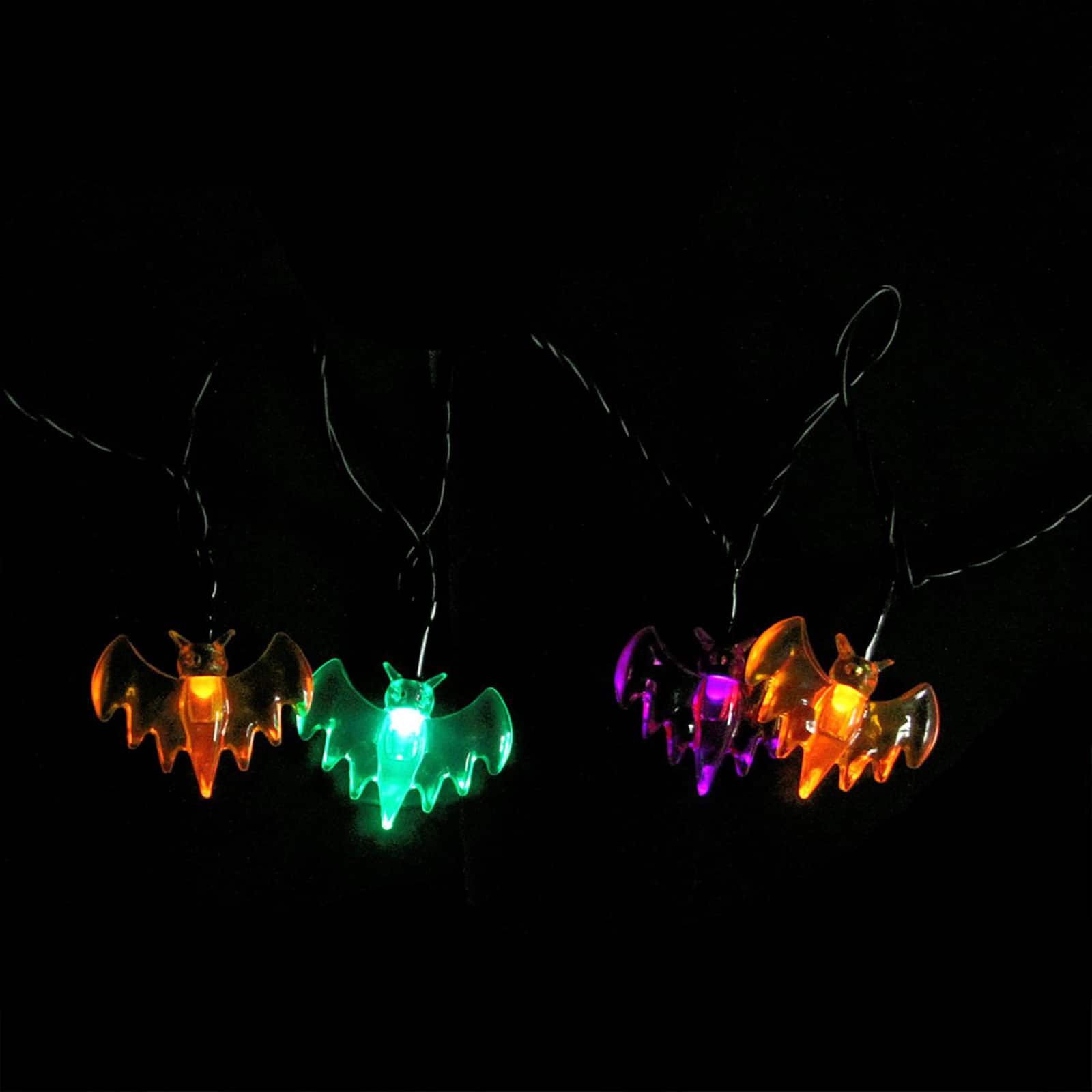 10ct. Multi-color LED Bat Halloween Novelty String Lights