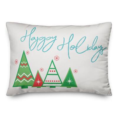 Happy Holidays Striped Trees Throw Pillow | Michaels