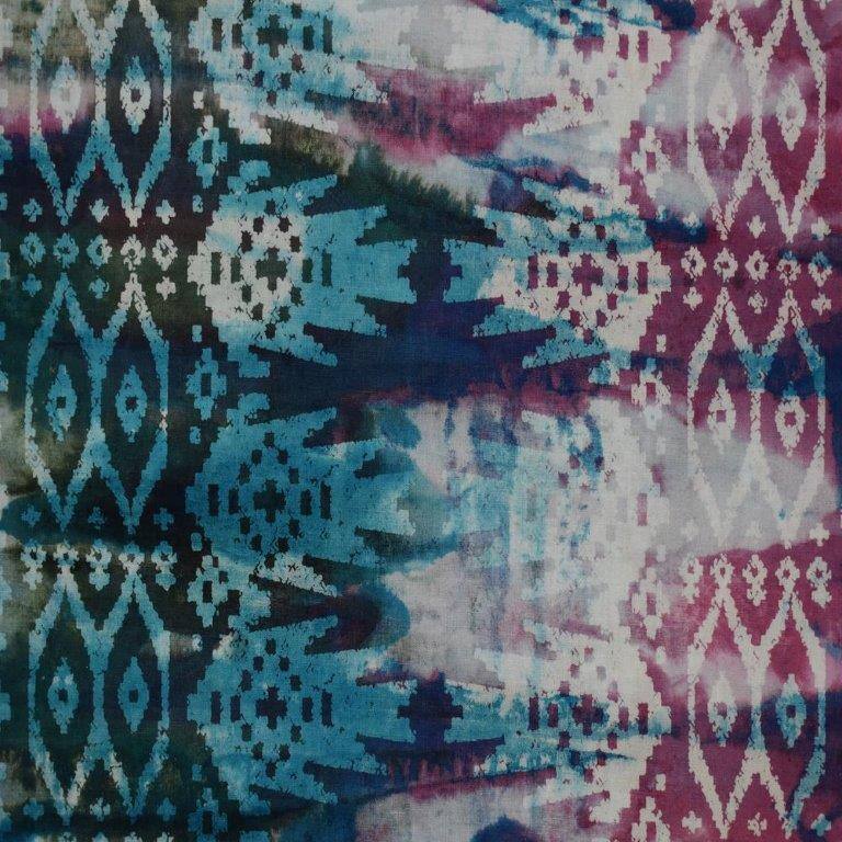 Darice Batik Turquoise Aztec Print Fabric