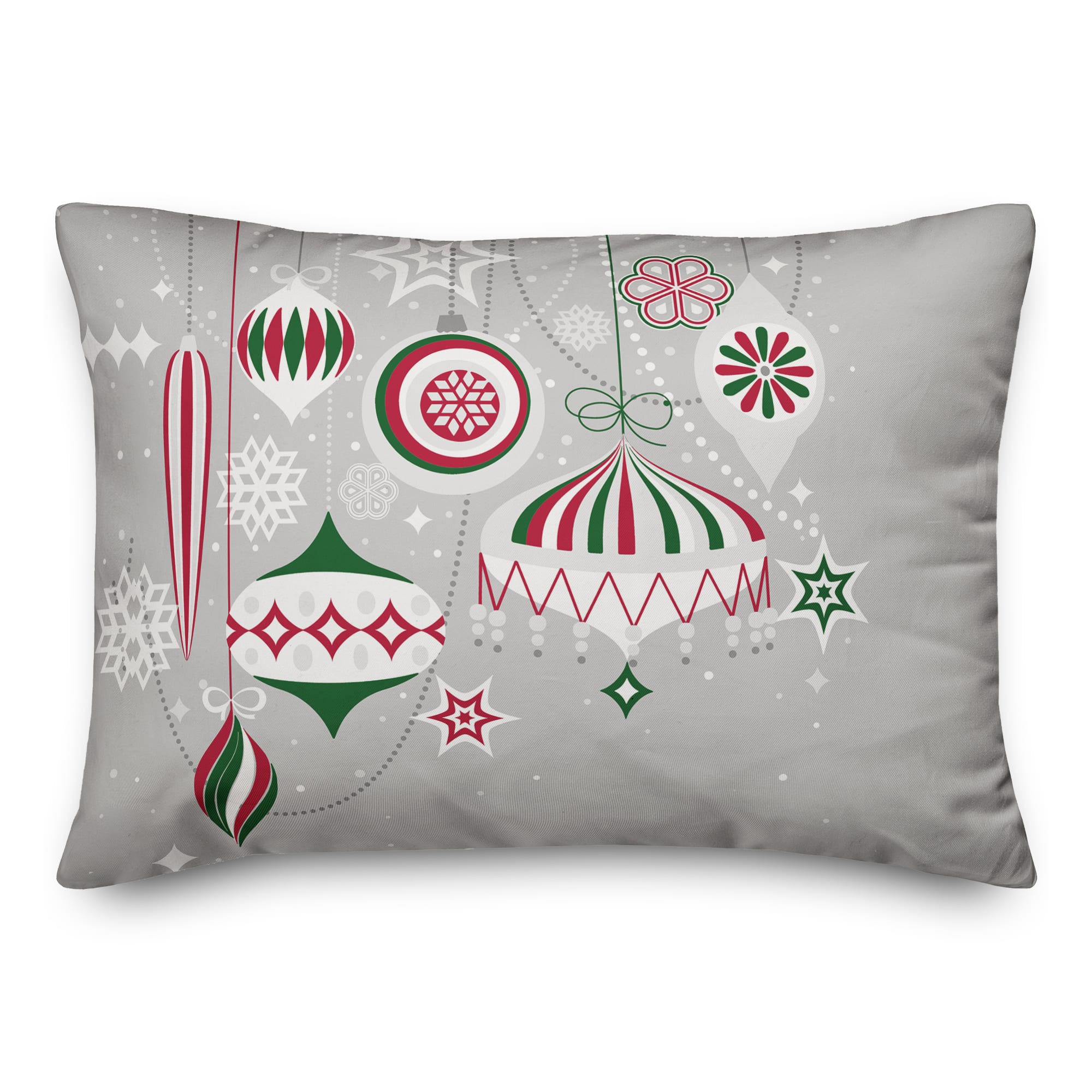 Designs Direct Stylish Christmas Ornaments 14x20 Throw Pillow