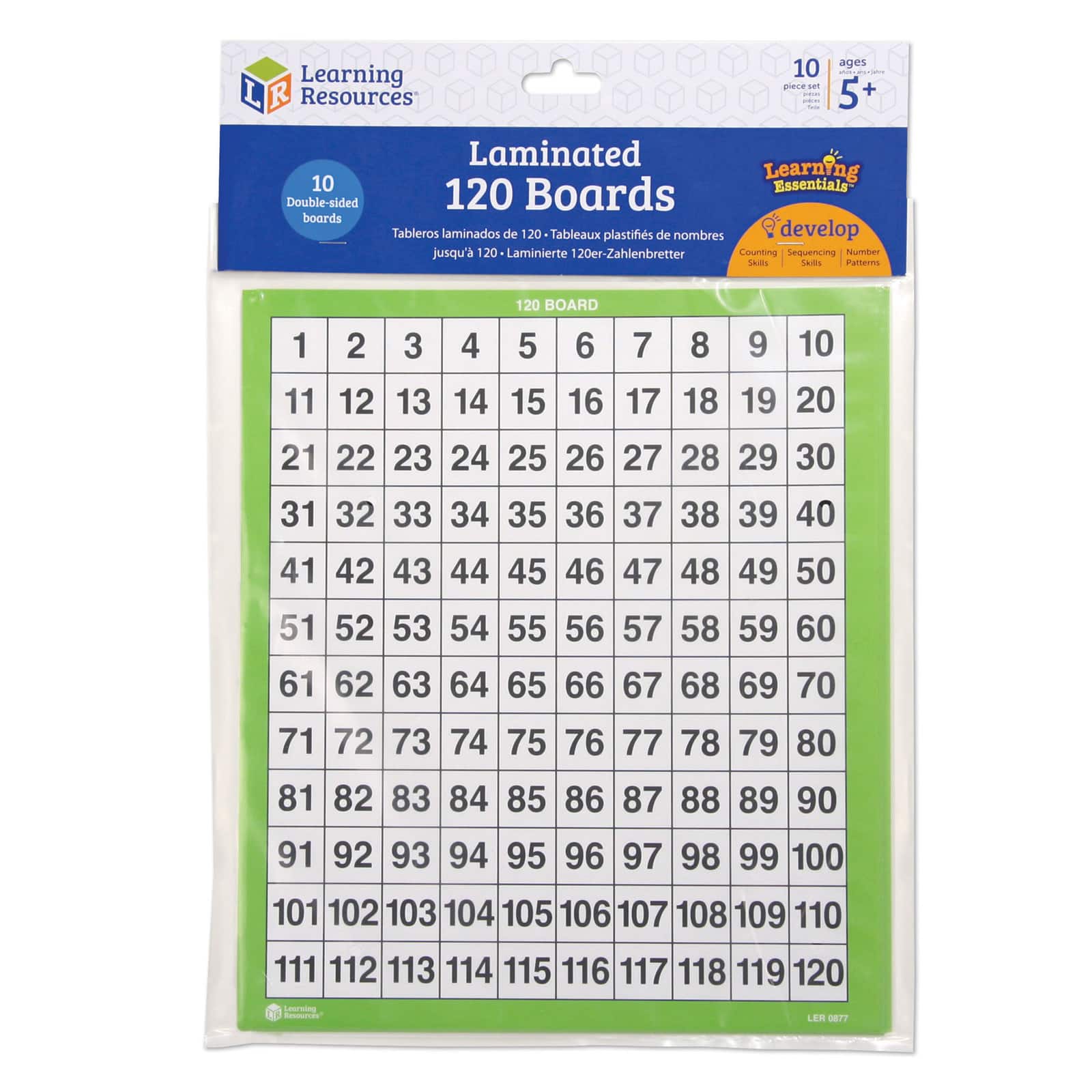 Learning Resources&#xAE; Laminated 120 Number Boards, 2 Sets