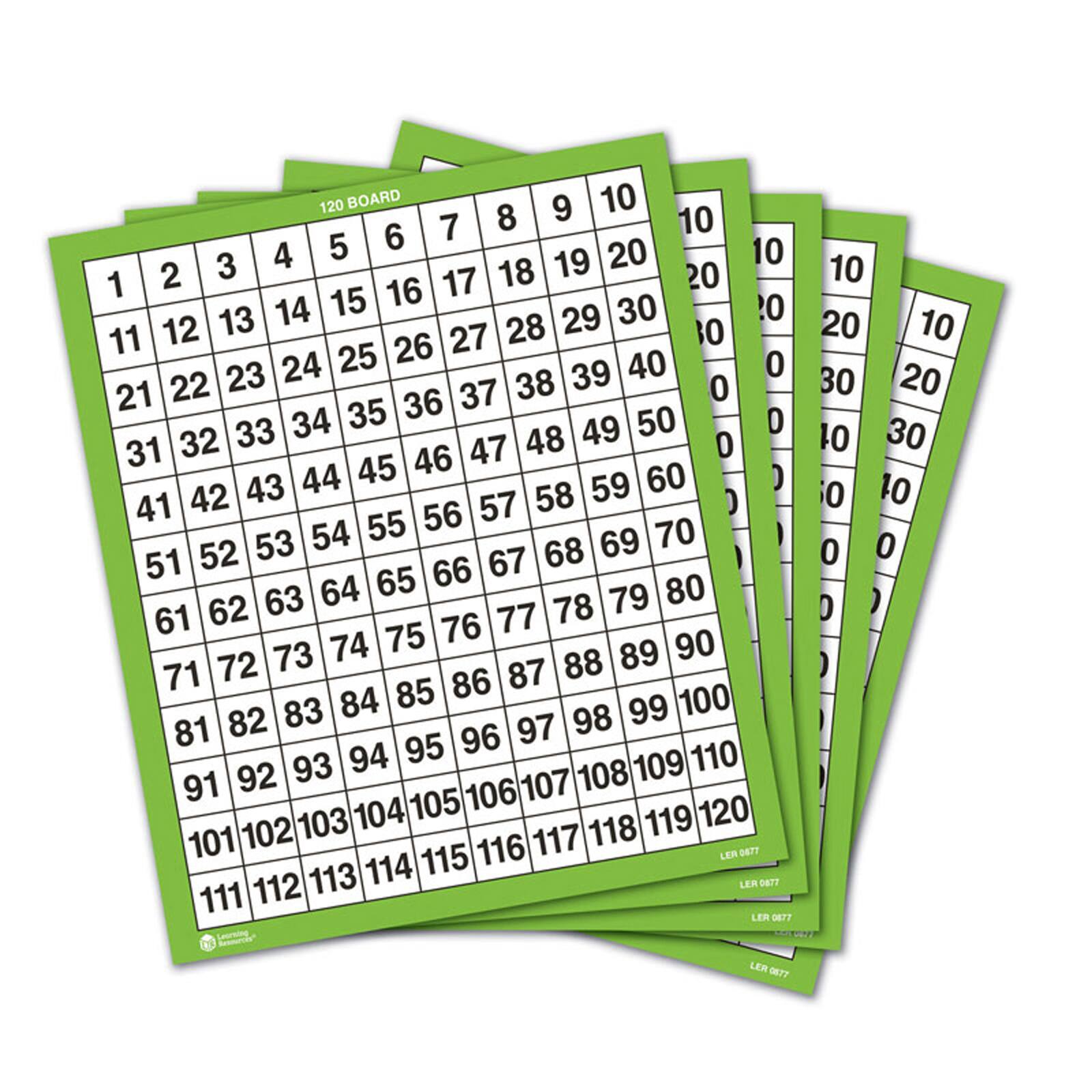 Learning Resources® Laminated 120 Number Boards, 2 Sets