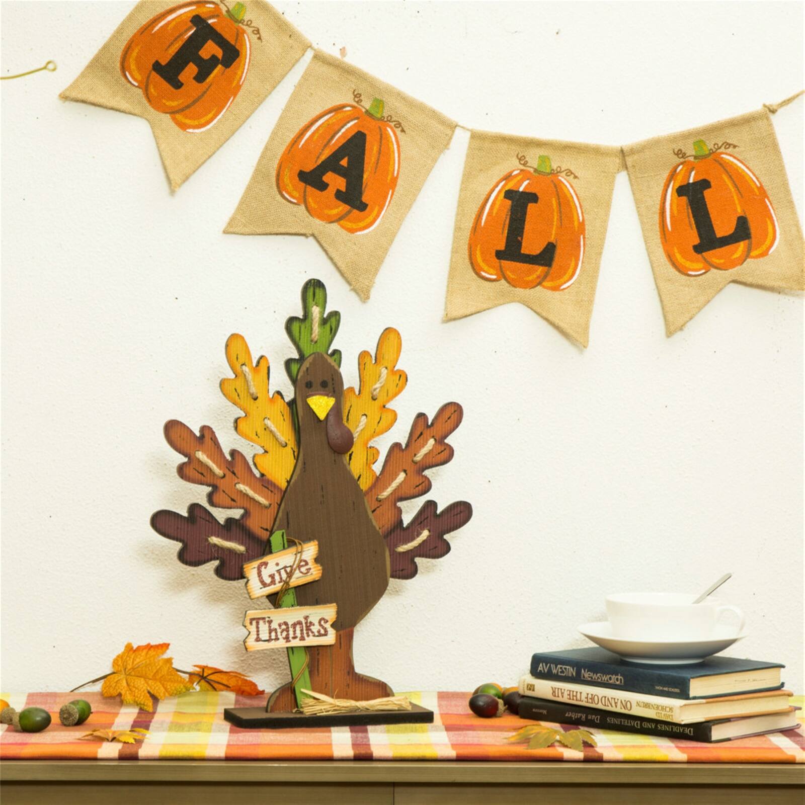 Glitzhome&#xAE; &#x27;Give Thanks&#x27; Turkey D&#xE9;cor