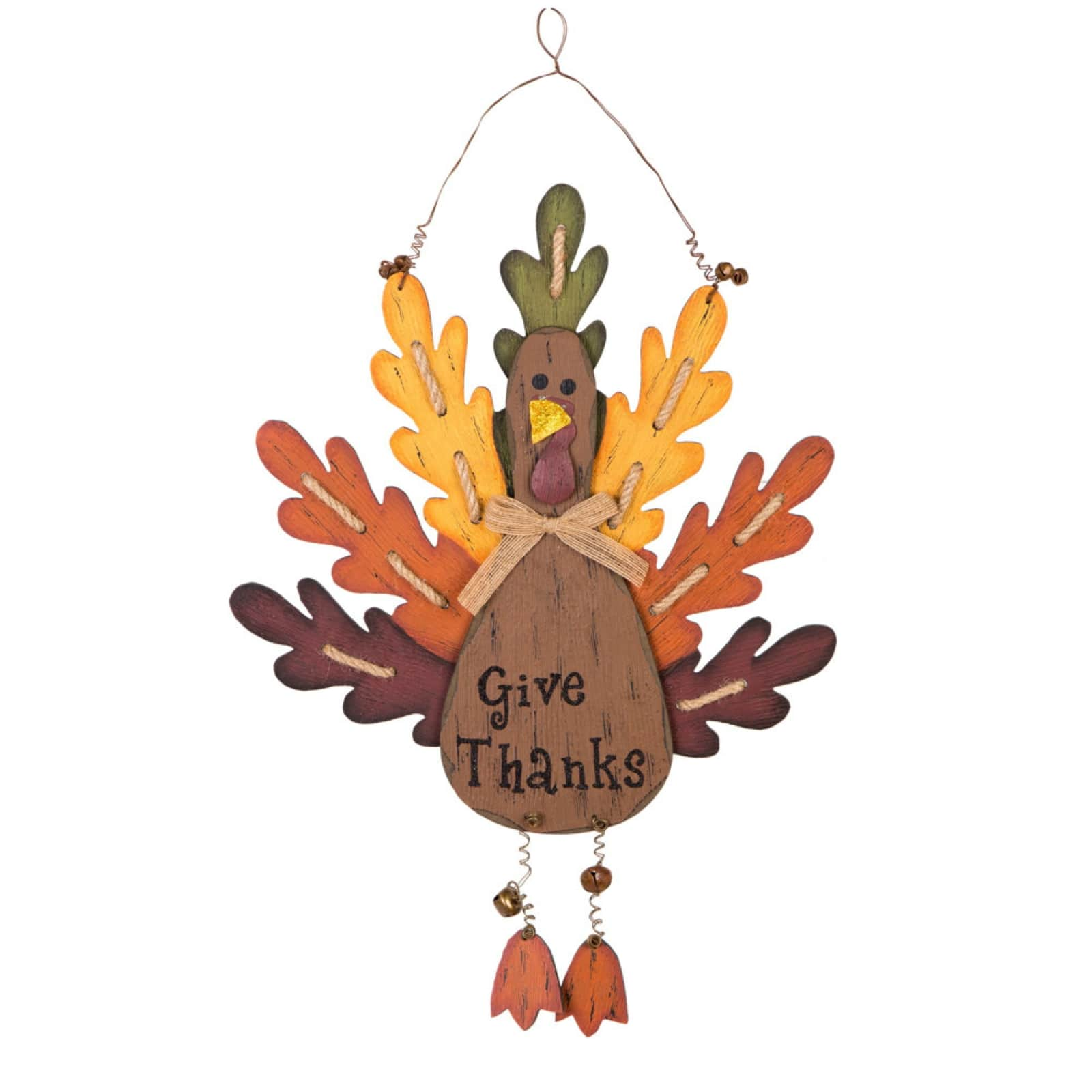 Glitzhome&#xAE; &#x27;Give Thanks&#x27; Turkey Hanging Wall D&#xE9;cor